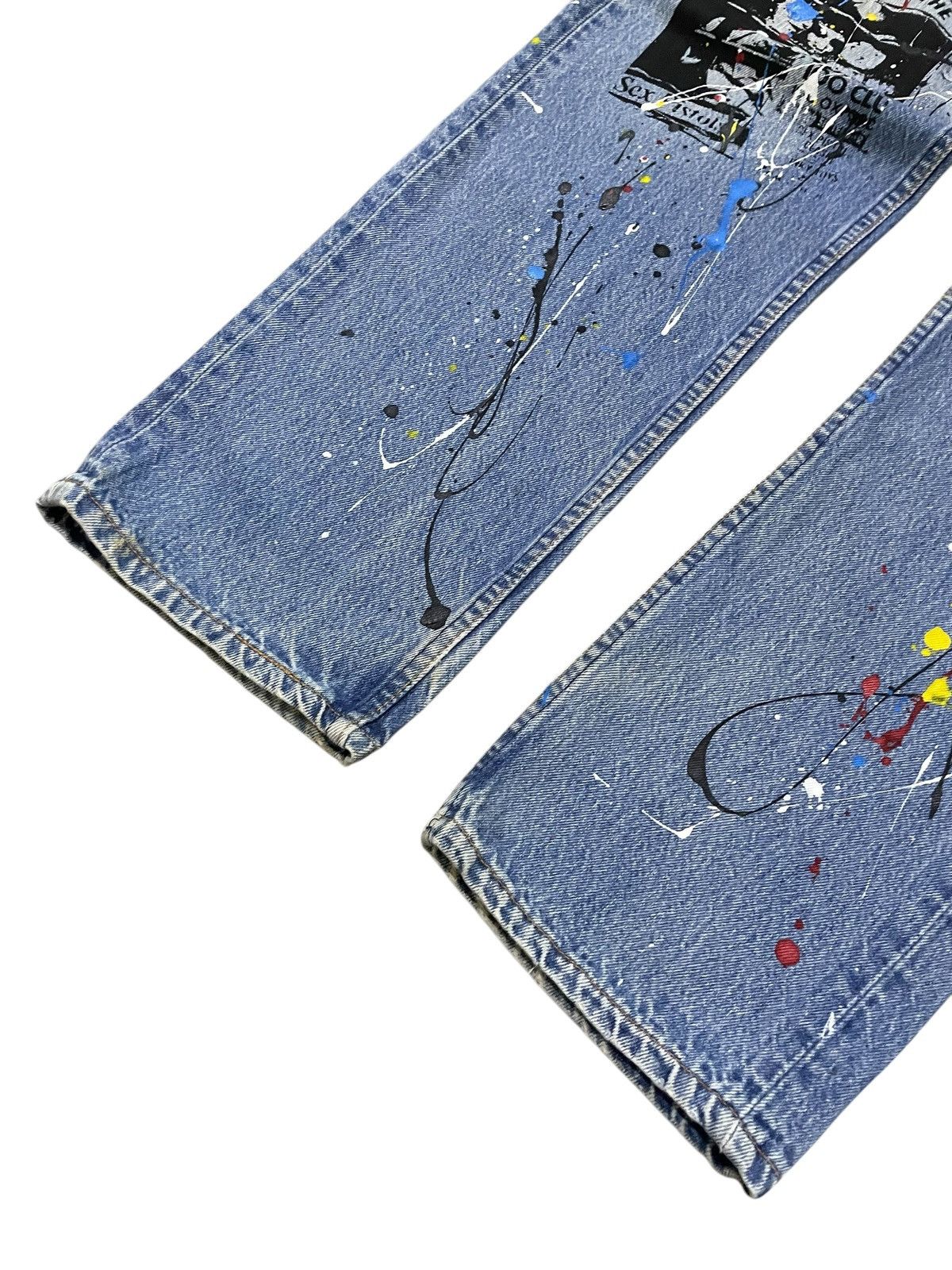 Hysteric Glamour × Levi's × Seditionaries Vintage Levis 501 Riot Poems Paint Splatter Jeans Size US 34 / EU 50 - 5 Thumbnail
