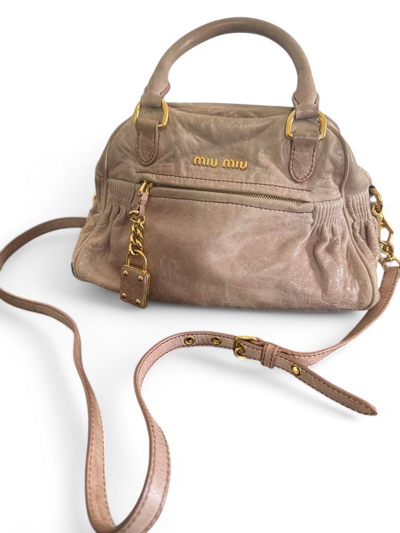 Miu Miu Miu Miu - Brown Handbag Shoulder Bag Leather Gold Hardware Size ONE SIZE - 2 Thumbnail