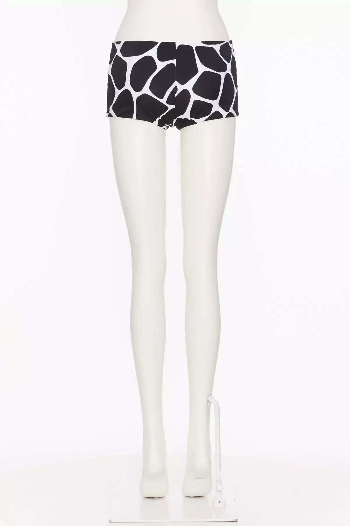 Valentino o1s1wg110925 Giraffa Print Lycra Shorts in Black/Avorio Size 28" / US 6 / IT 42 - 4 Thumbnail