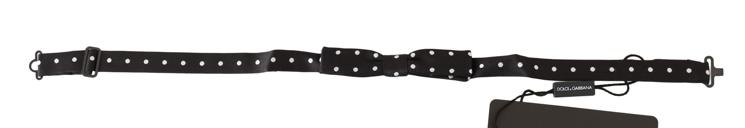 Dolce & Gabbana Elegant Black Polka Dot Silk Bow Men's Tie Size ONE SIZE - 1 Thumbnail