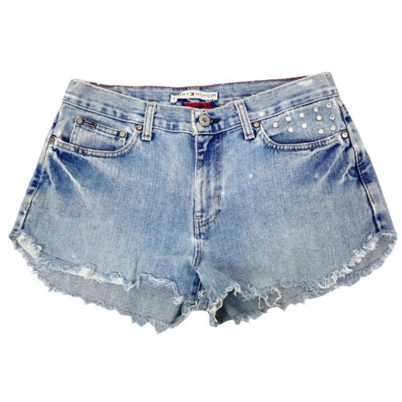 Tommy Hilfiger Vintage Tommy Hilfiger Cut Off Distressed Jean Shorts Sz 29 Size 29" - 10 Thumbnail