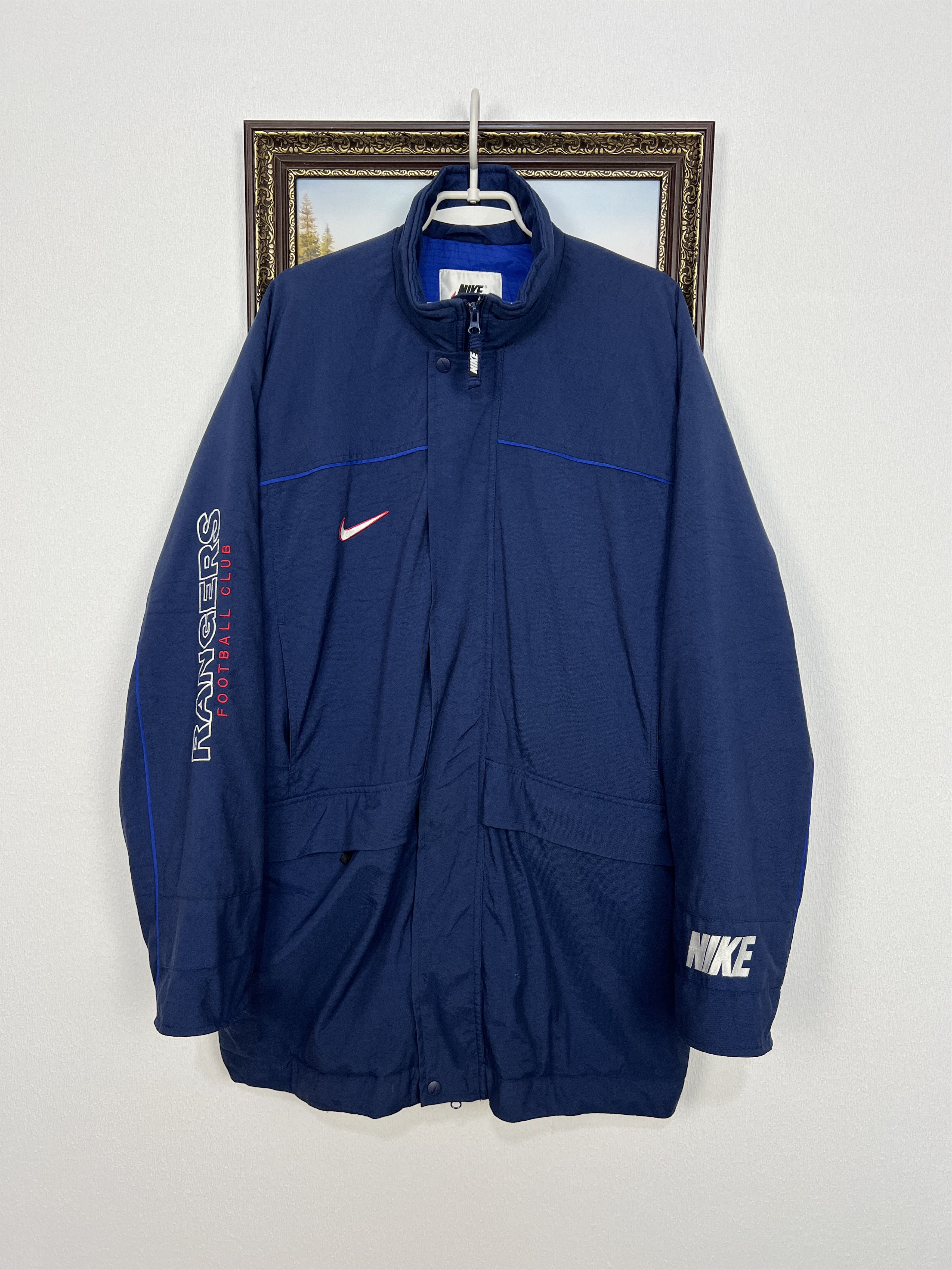 Nike Vintage 90's Nike Glasgow Rangers Football Jacket Soccer Size US XL / EU 56 / 4 - 1 Thumbnail