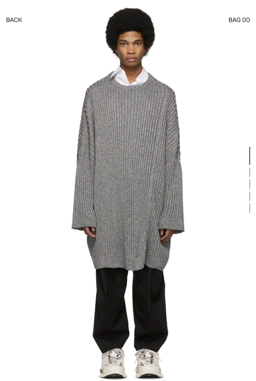 image of Raf Simons Ss19 Gray Lurex Sweater in Grey, Men's (Size Medium)