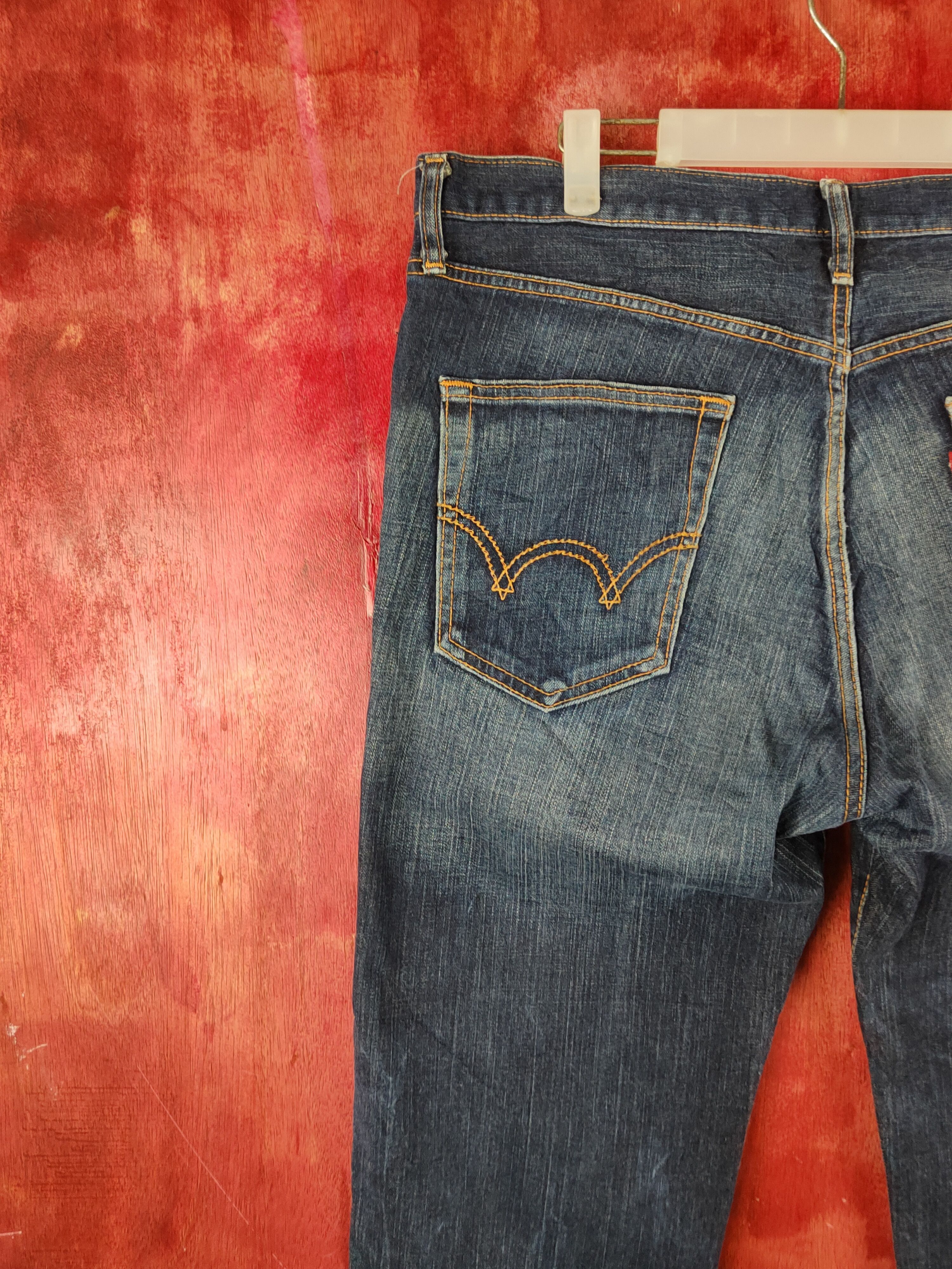 Edwin Edwin Dark Blue Distressed Ripped Jeans #S2249 Size US 37 - 10 Thumbnail