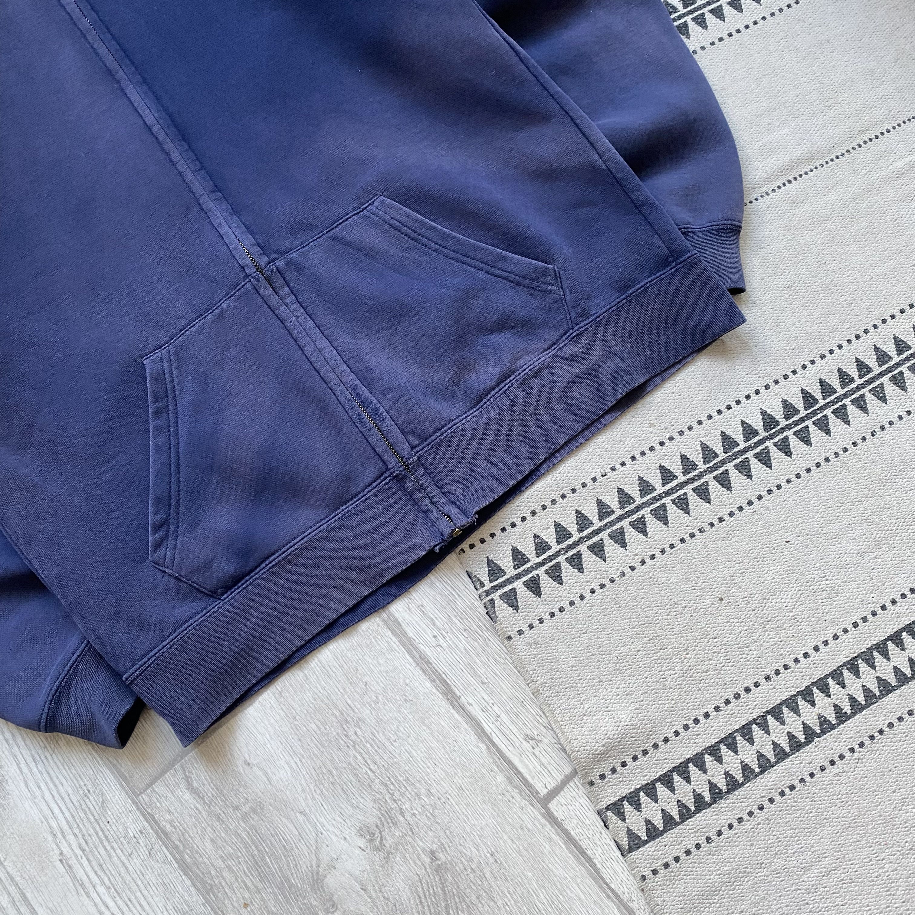 Russell Athletic 🦏 Vintage 90s Thrashed Blank Zip Hoodie Y2K Russell Style Size US M / EU 48-50 / 2 - 3 Thumbnail
