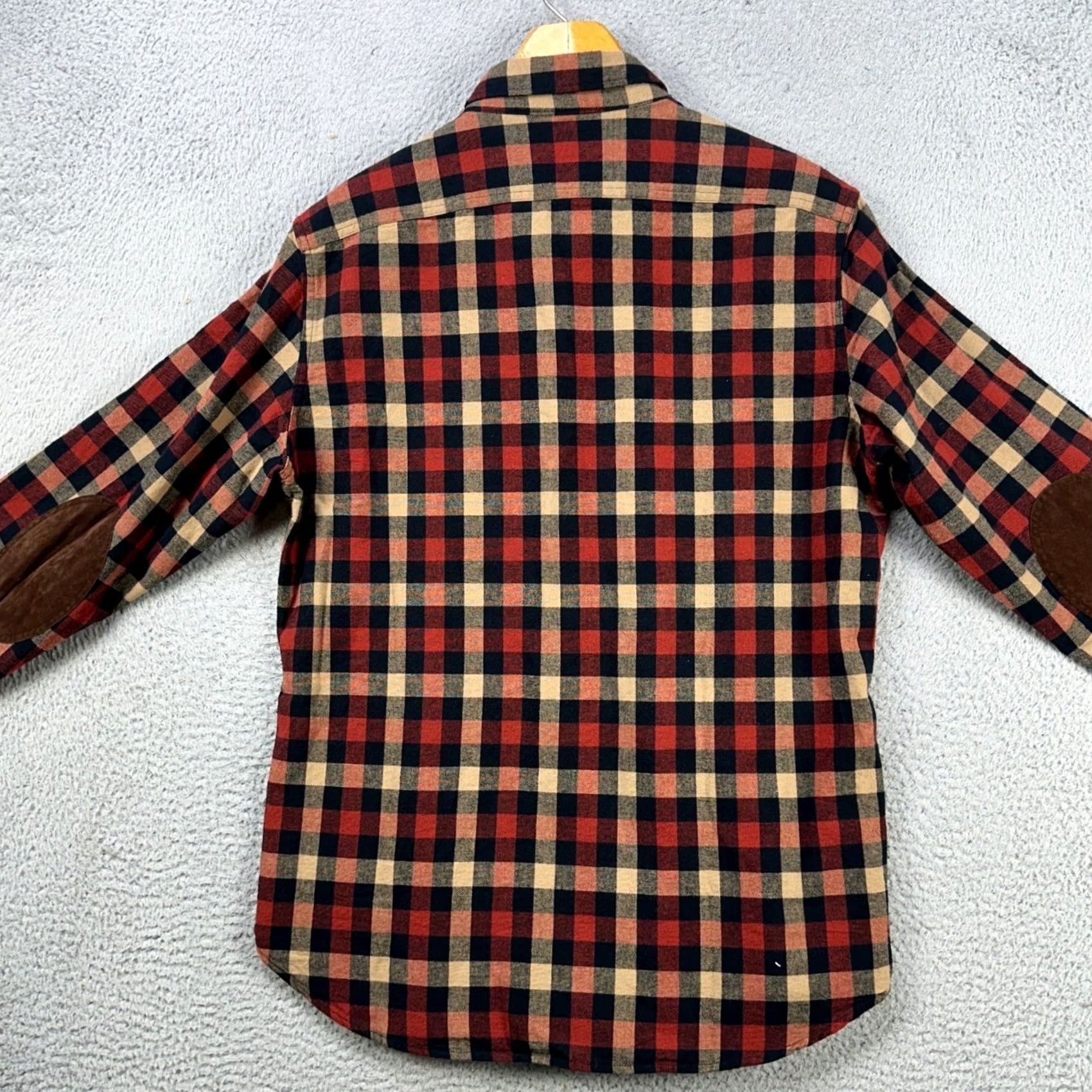 Vintage J Crew Mercantile Flannel Shirt Button Up Mens Large Red Plaid Elbow Patch NEW Size US L / EU 52-54 / 3 - 4 Thumbnail