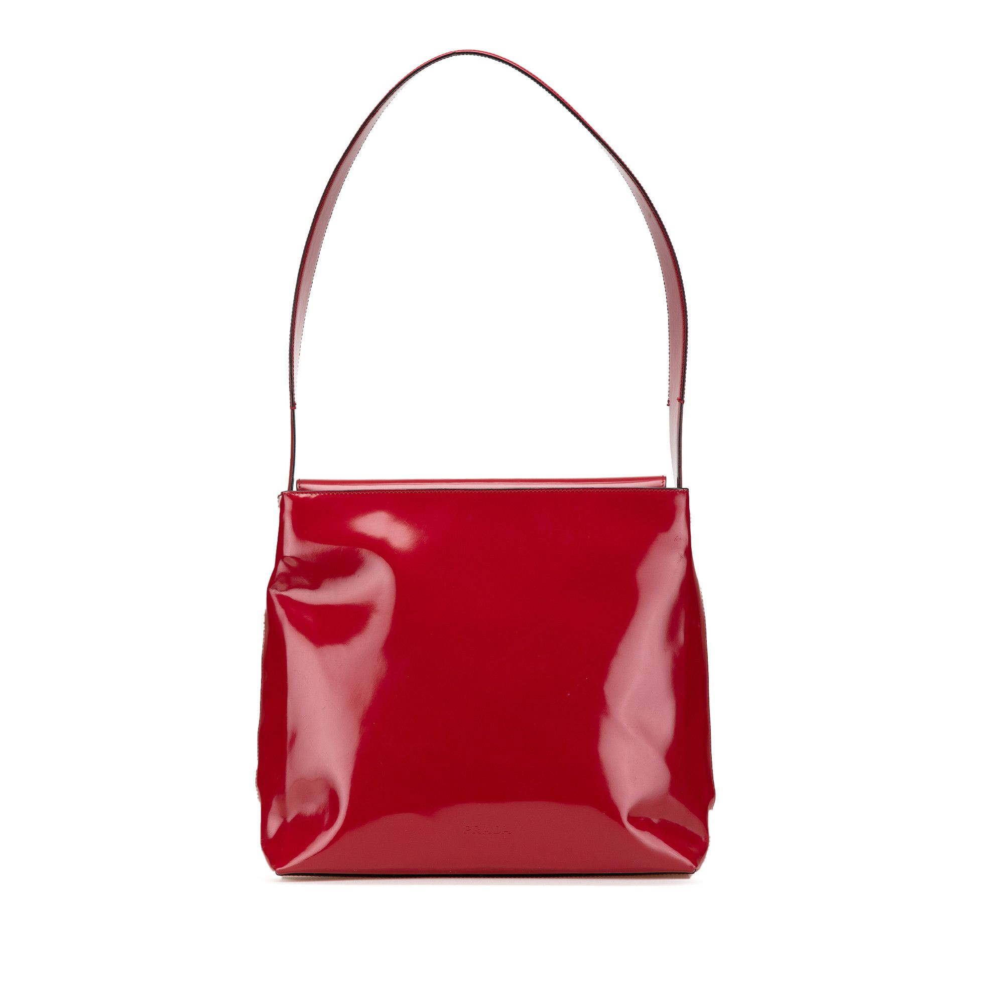 Prada Patent Leather Shoulder Bag in Red, Women's