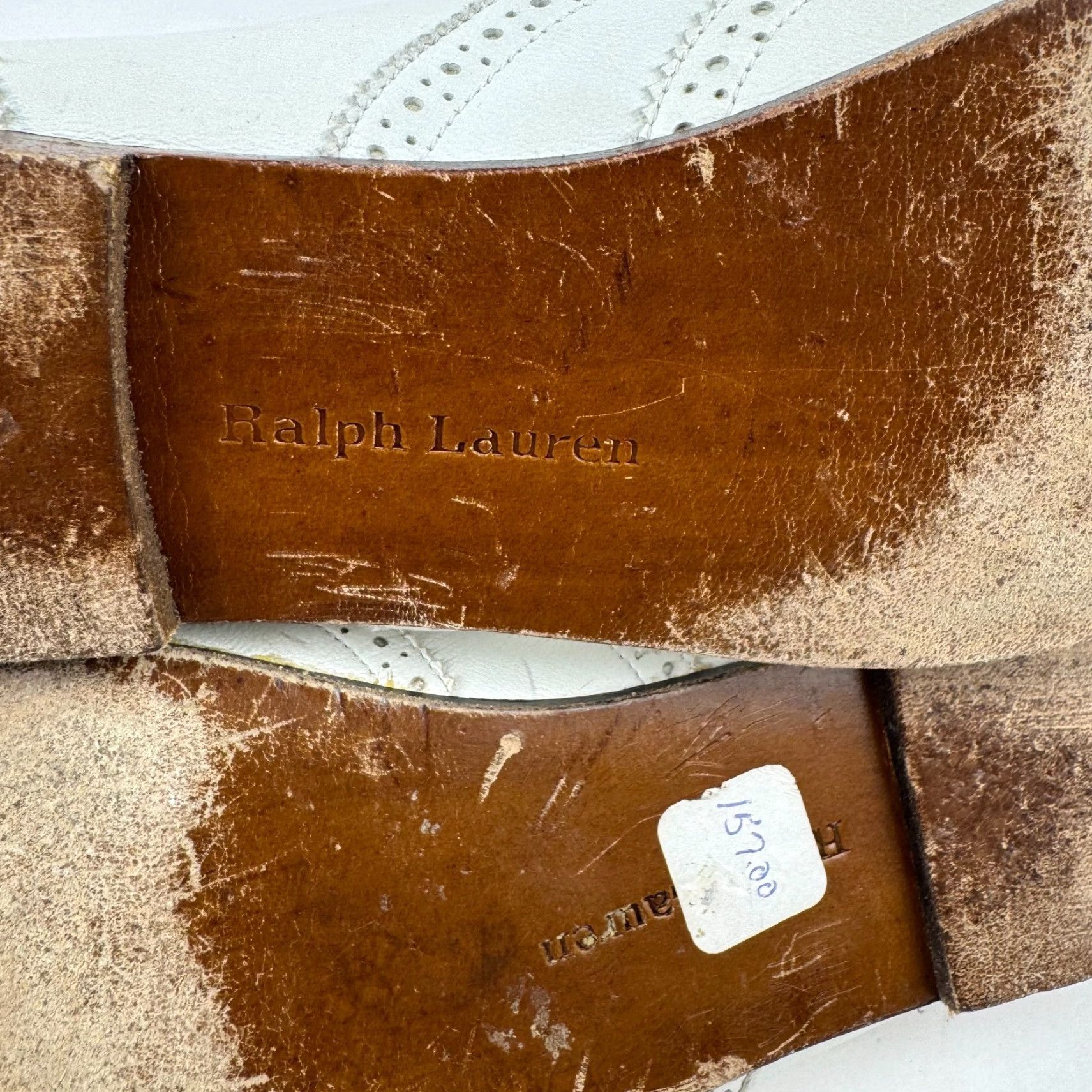 Ralph Lauren VTG Ralph Lauren Womens 5.5 B White Leather Wing Tip Brogue Flats Made in Italy Size US 6 / IT 36 - 5 Thumbnail