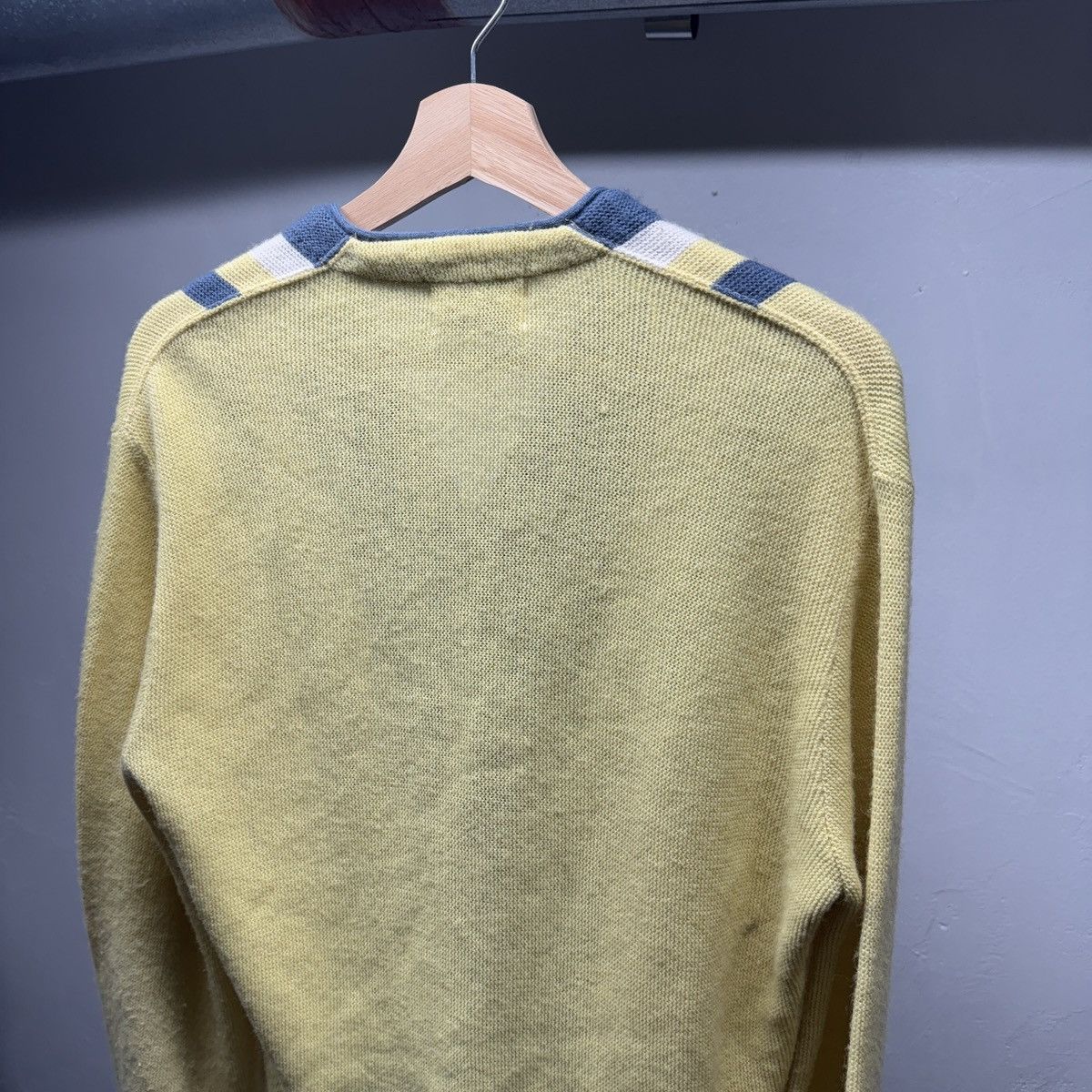 Vintage 70s Faded Vertical Striped Cardigan Sweater ERD Grunge Size US M / EU 48-50 / 2 - 7 Thumbnail