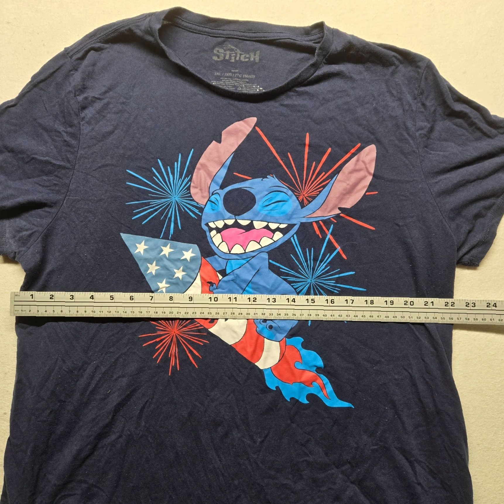 Disney Disney Stitch Graphic Shirt 2XL Mens Blue Cotton Size US XXL / EU 58 / 5 - 4 Thumbnail