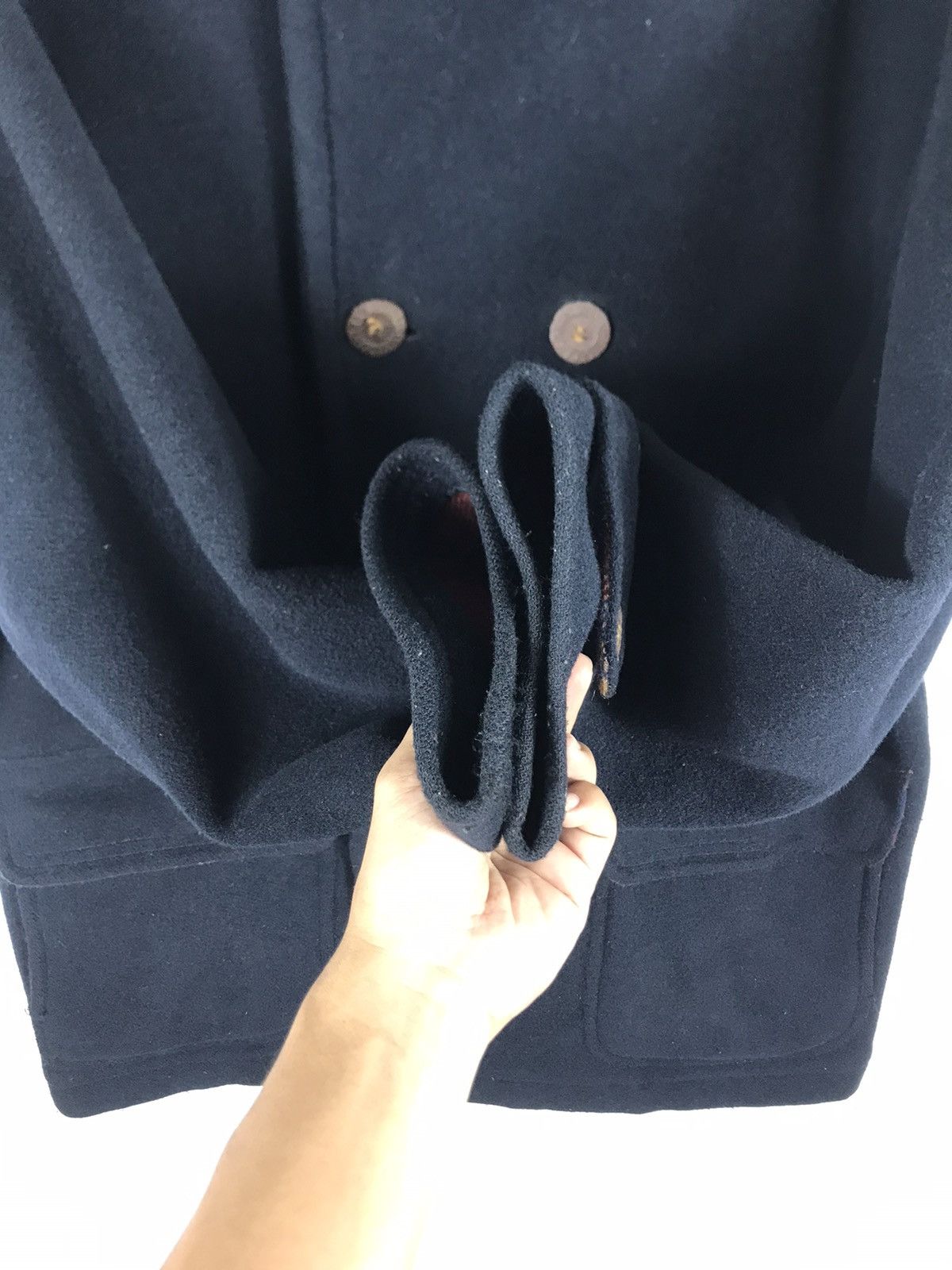 Japanese Brand × Vintage ⚡️Vintage ixi:z Fleece Double Breast Peacoat Jacket Size US L / EU 52-54 / 3 - 8 Thumbnail
