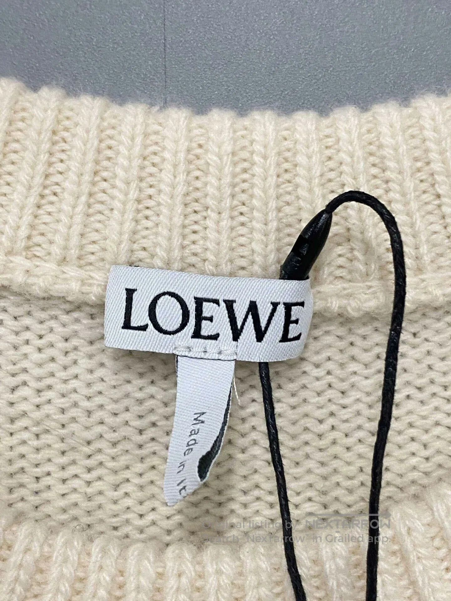 LOEWE Cream Rhinestone Sweater.