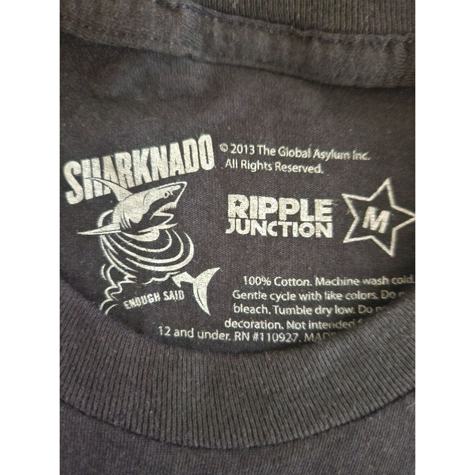 Ripple Junction Sharknado New York City Skyline Graphic Black Movie T Shirt Size Medium Size US M / EU 48-50 / 2 - 2 Thumbnail