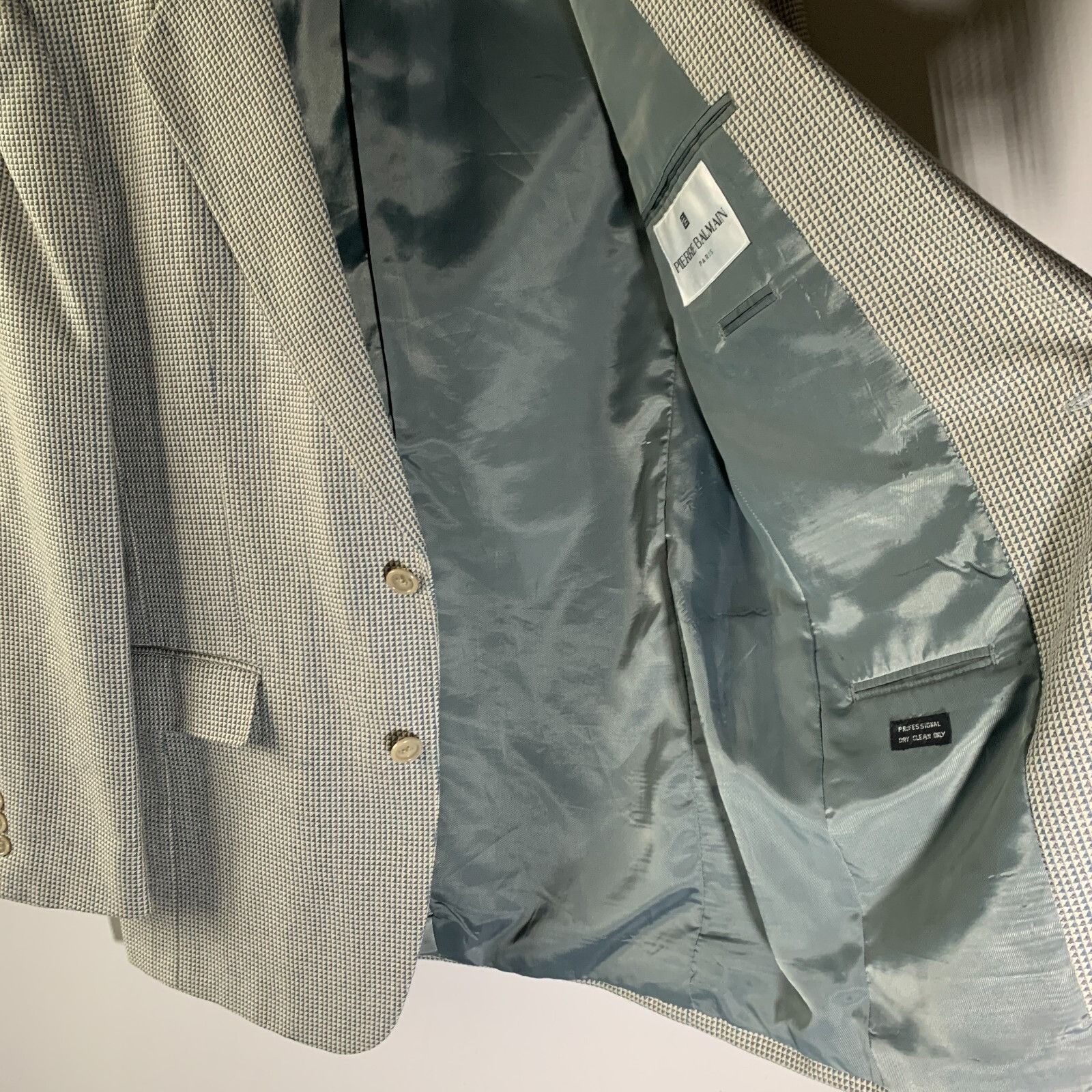 Pierre Balmain PIERRE BALMAIN Paris Mens Blazer Jacket Sz 42 Micro Plaid Ch Size 42R - 8 Thumbnail