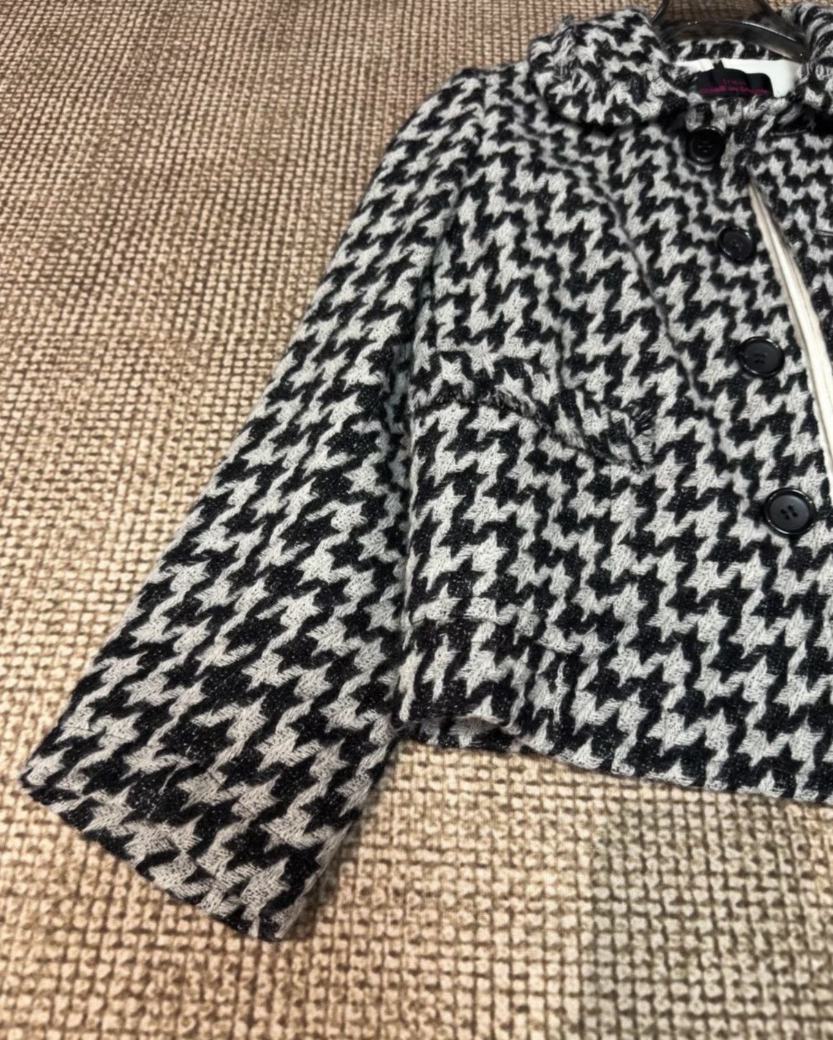 Comme des Garcons Comme des Garçons Houndstooth Raw-Edge Short Wool Coat K23 Size S / US 4 / IT 40 - 2 Thumbnail