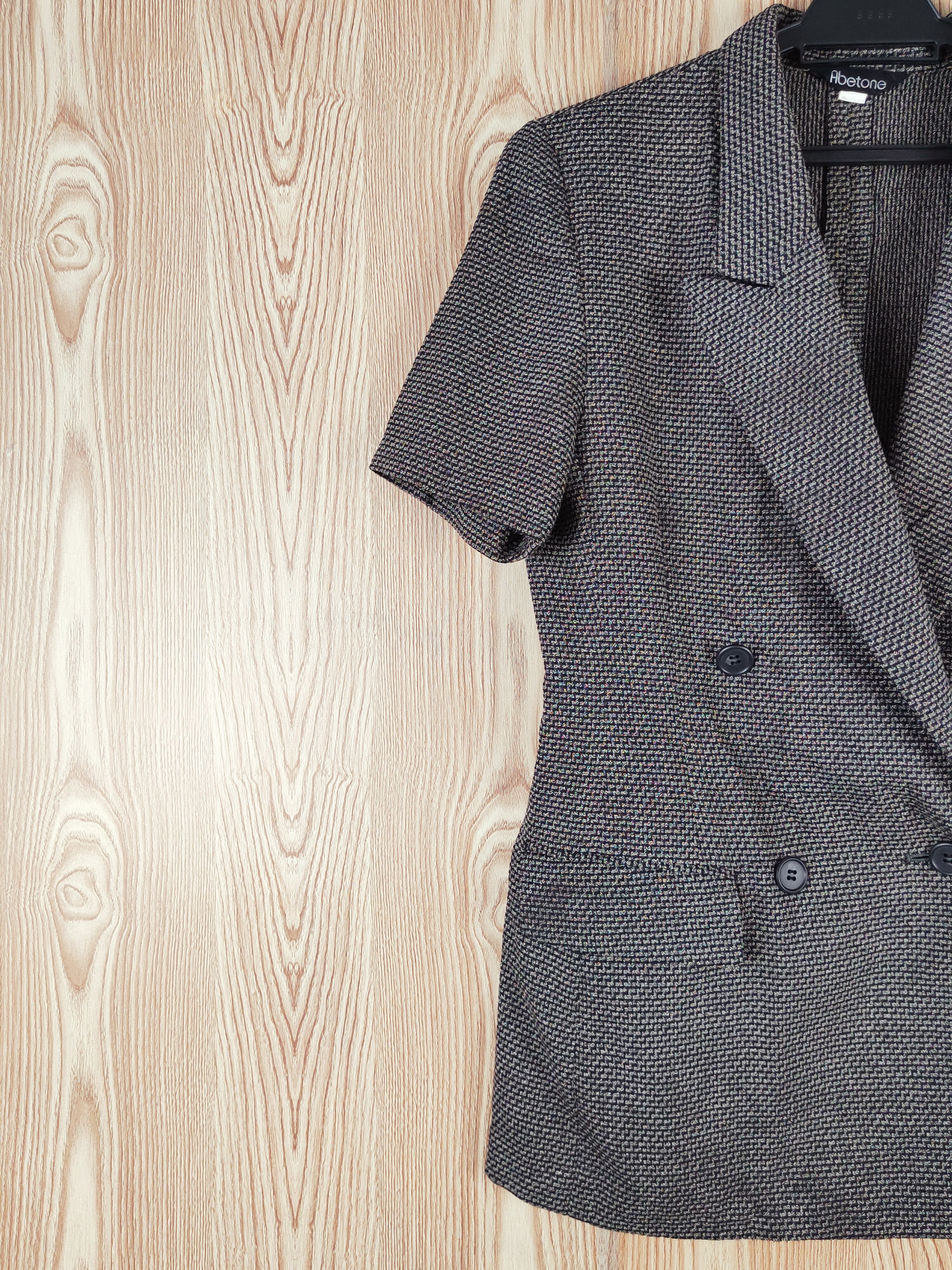 Japanese Brand × Vintage Vintage 💥 Abetone Black Short Sleeve Blazers Size S / US 4 / IT 40 - 3 Thumbnail