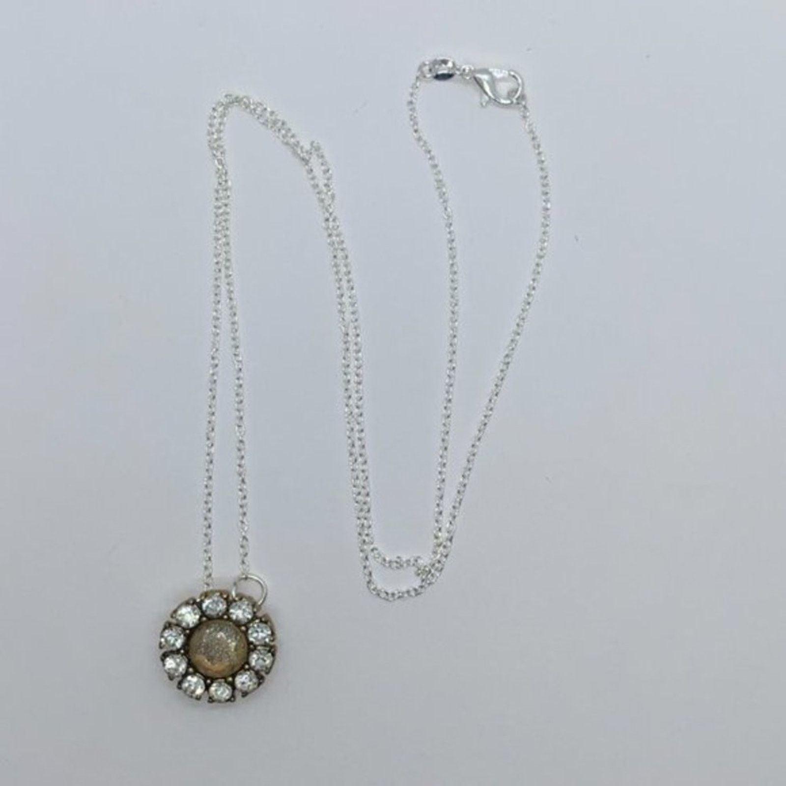 Handmade Silver-Tone Glitter Sparkle Rhinestone Necklace Size ONE SIZE - 4 Thumbnail