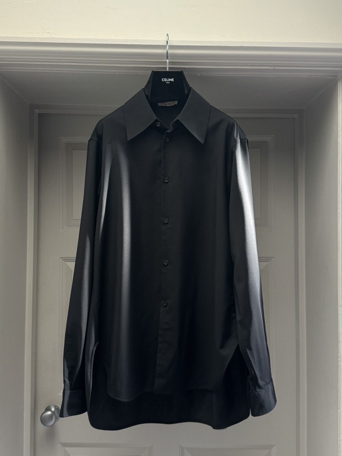 The Row The Row Mens Kroner Black Shirt in Wool and Mohair Small Size US S / EU 44-46 / 1 - 2 Thumbnail