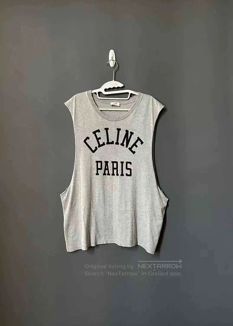 Celine Celine Paris Grey Sleeveless Tank Top. Size US S / EU 44-46 / 1 - 1 Thumbnail