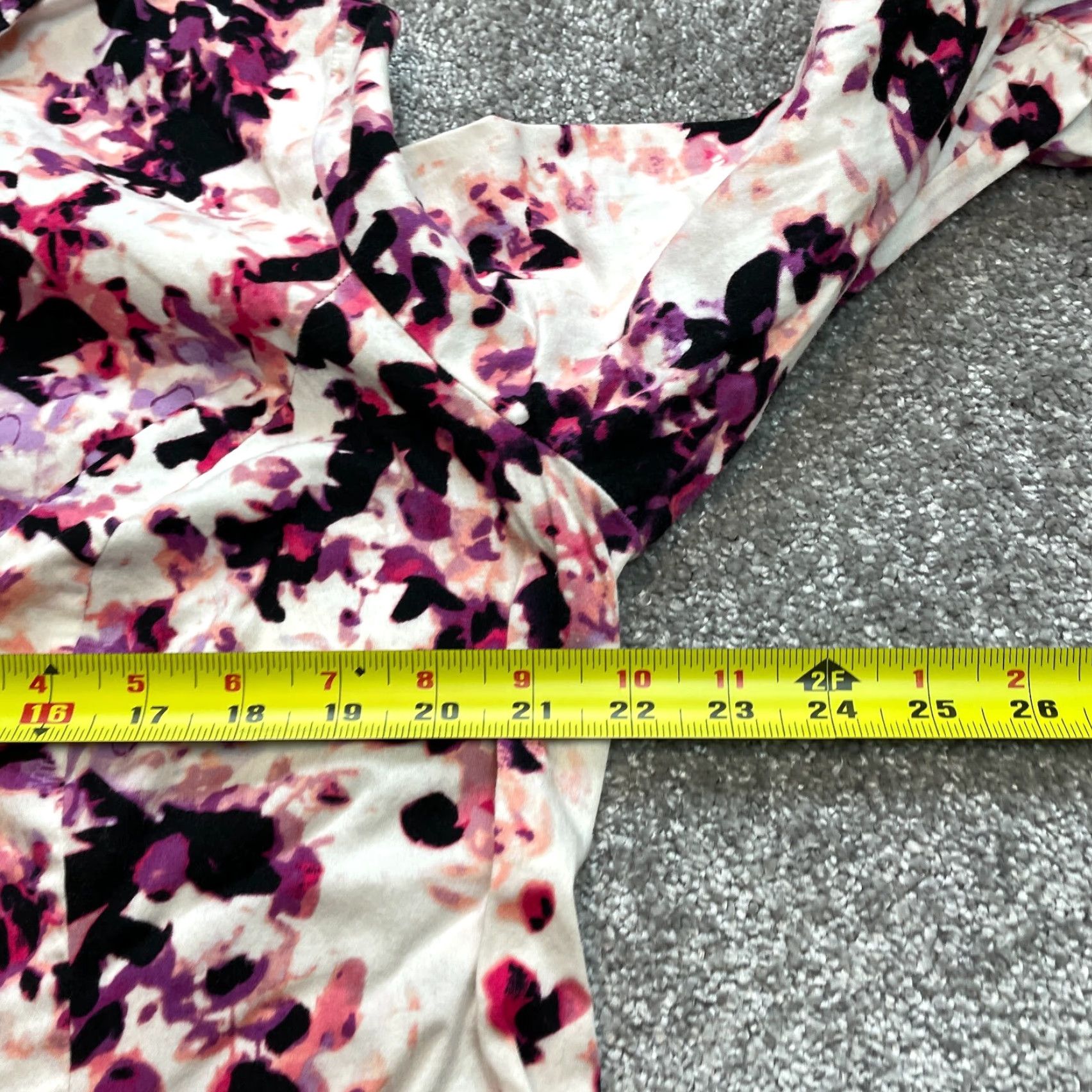 Apt. 9 Apt. 9 Button-Up Shirt Womens 1X White Purple Floral 3/4 Sleeve Collared Shirt Size XL / US 12-14 / IT 48-50 - 7 Thumbnail
