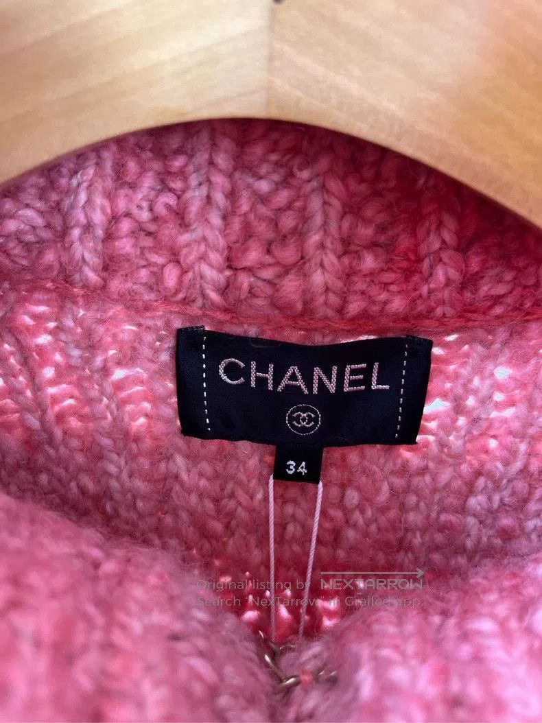 Chanel Chanel Pink Wool Knit Jacket w/ Bag. Size US XS / EU 42 / 0 - 3 Thumbnail