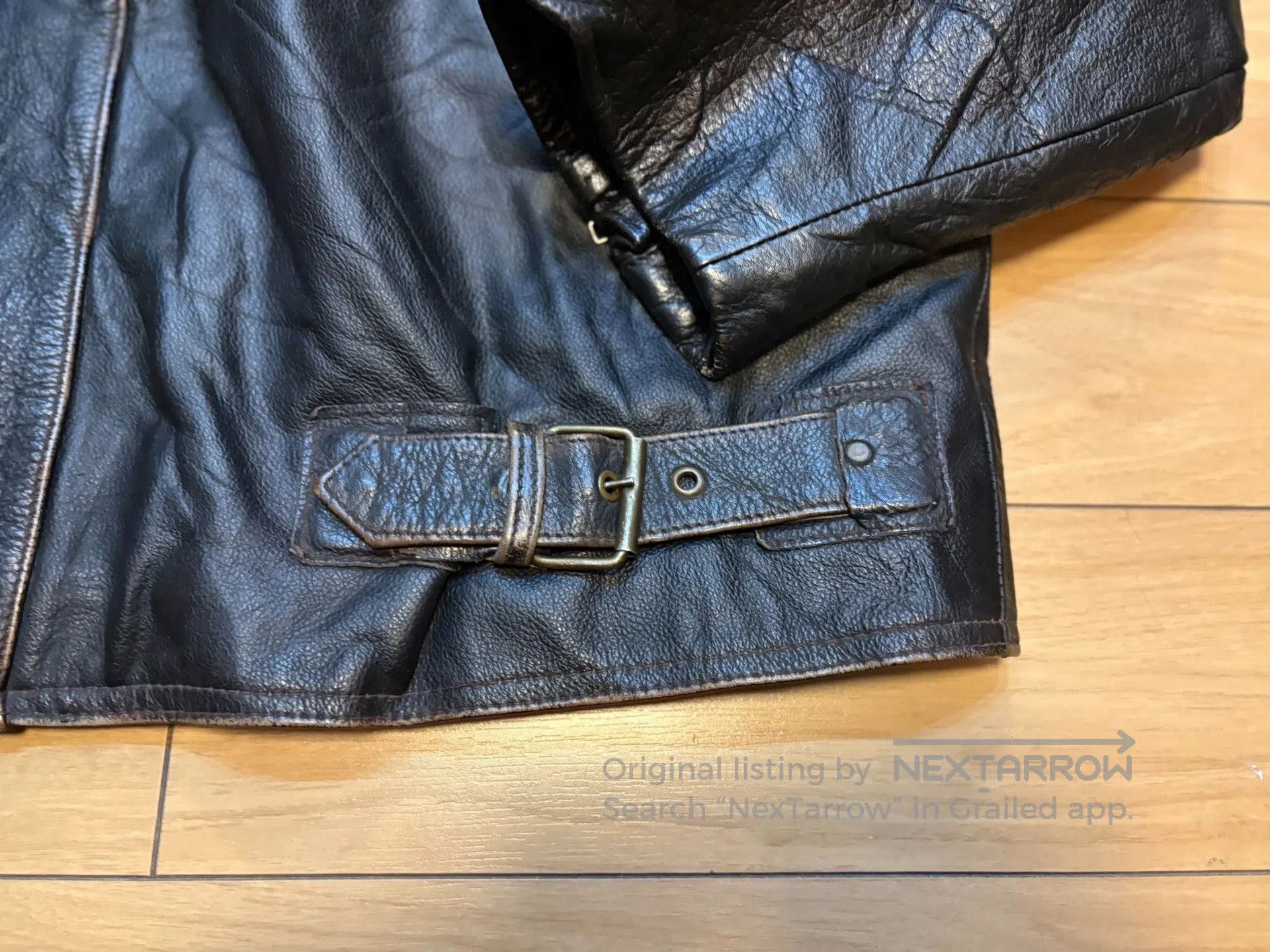 Japanese Brand Black Cowhide Leather Jacket. Size US XL / EU 56 / 4 - 4 Thumbnail