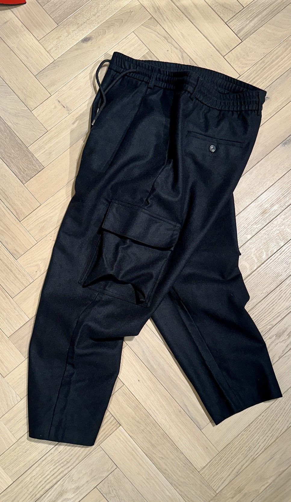 Lownn Lownn Black Wool Cargo Pants Size US 34 / EU 50 - 9 Thumbnail