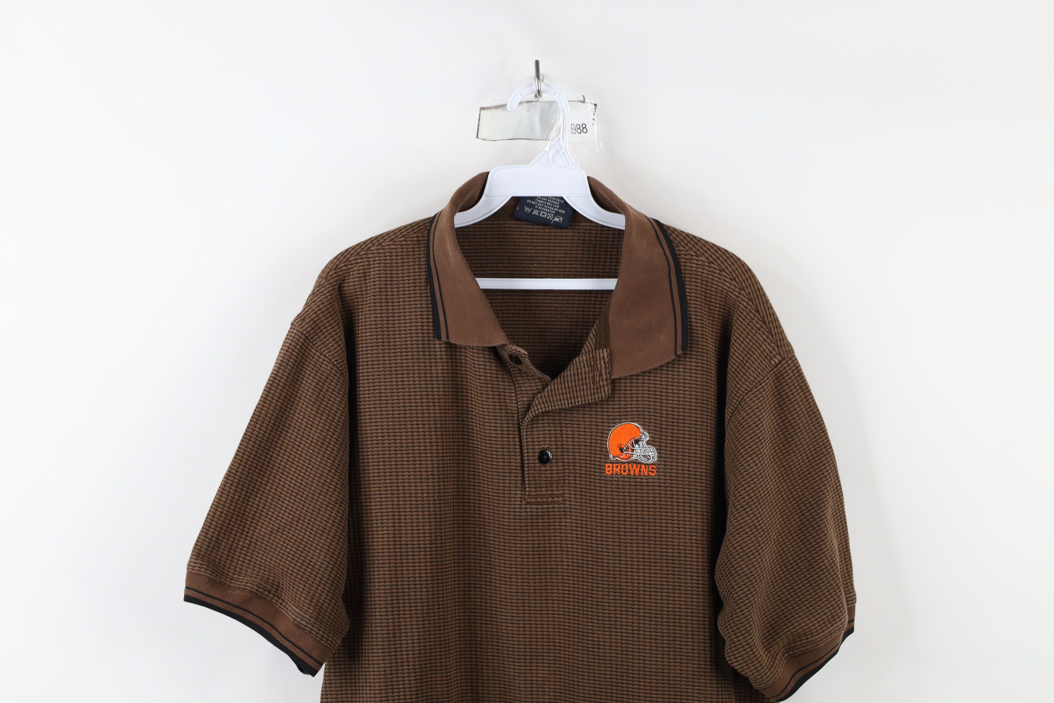 Vintage Vintage 90s Spell Out Cleveland Browns Football Polo Shirt Size US L / EU 52-54 / 3 - 2 Thumbnail