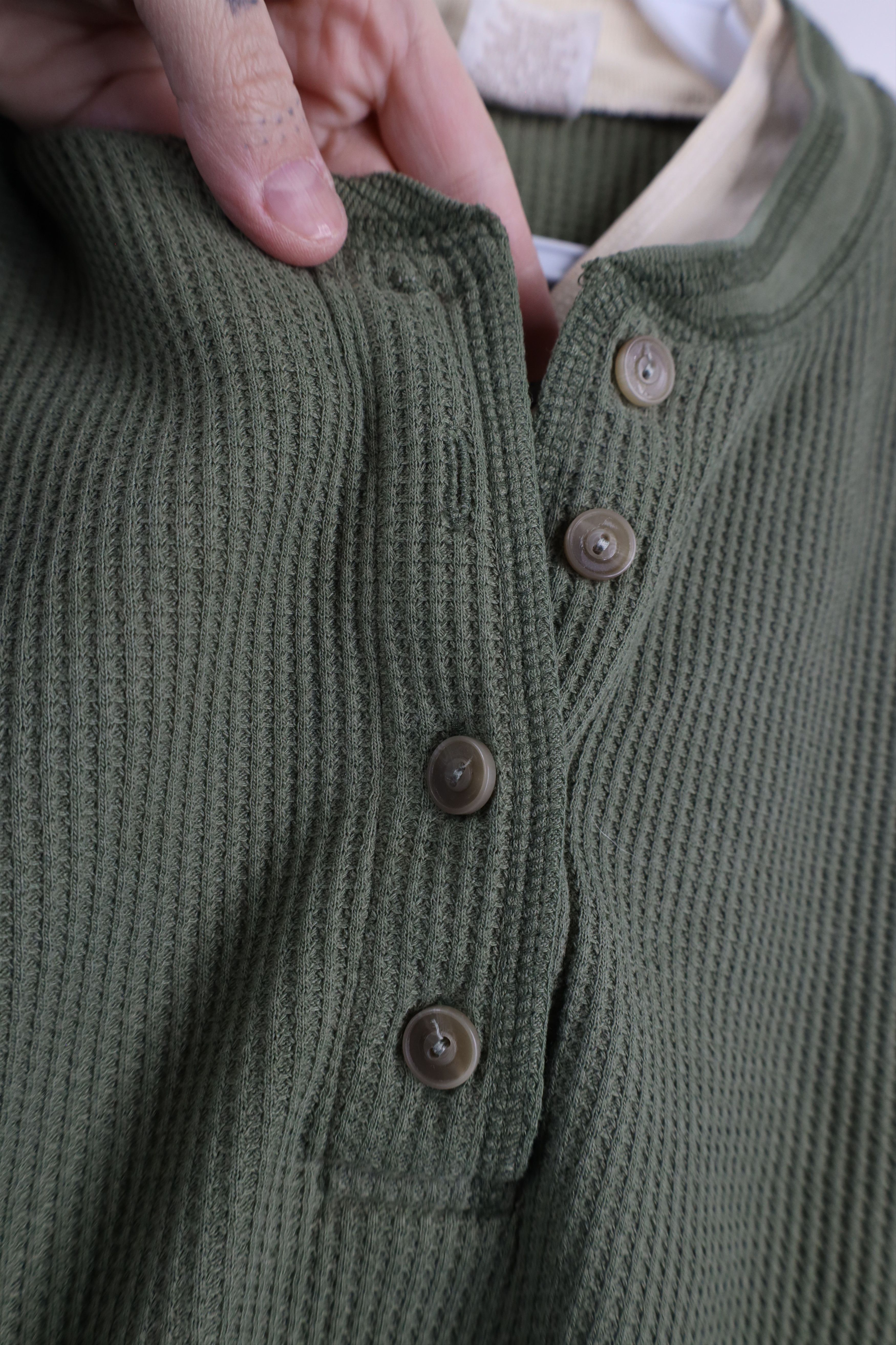 Vintage Vintage 90s Streetwear Layered Thermal Waffle Knit T-Shirt Size M / US 6-8 / IT 42-44 - 4 Thumbnail