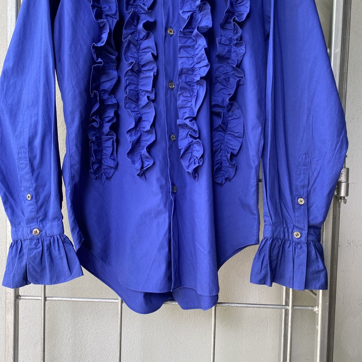 Masaki Matsushima MASAKI MATSUSHIMA Cobalt Ruffle Front Blouse Size US M / EU 48-50 / 2 - 13 Thumbnail