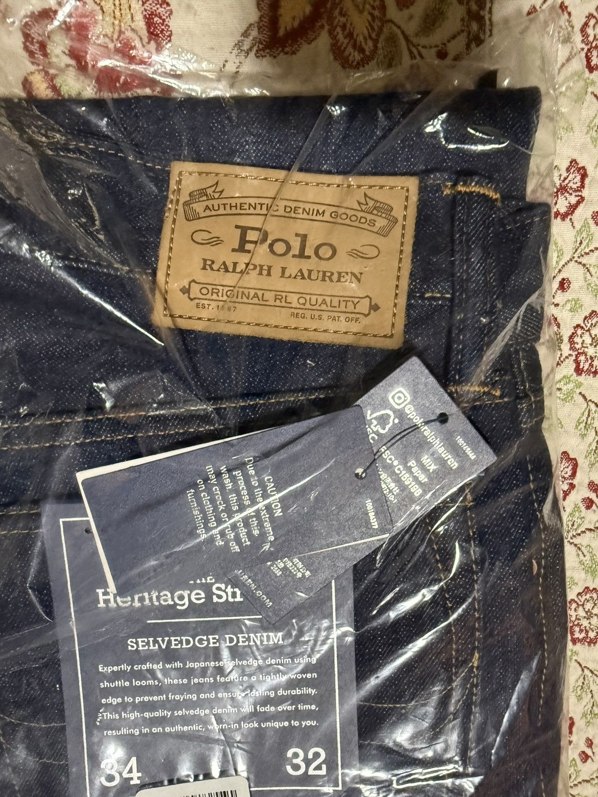 Polo Ralph Lauren Polo Ralph Lauren Heritage Straight Selvedge Jeans 34 x 32 Size US 34 / EU 50 - 9 Thumbnail