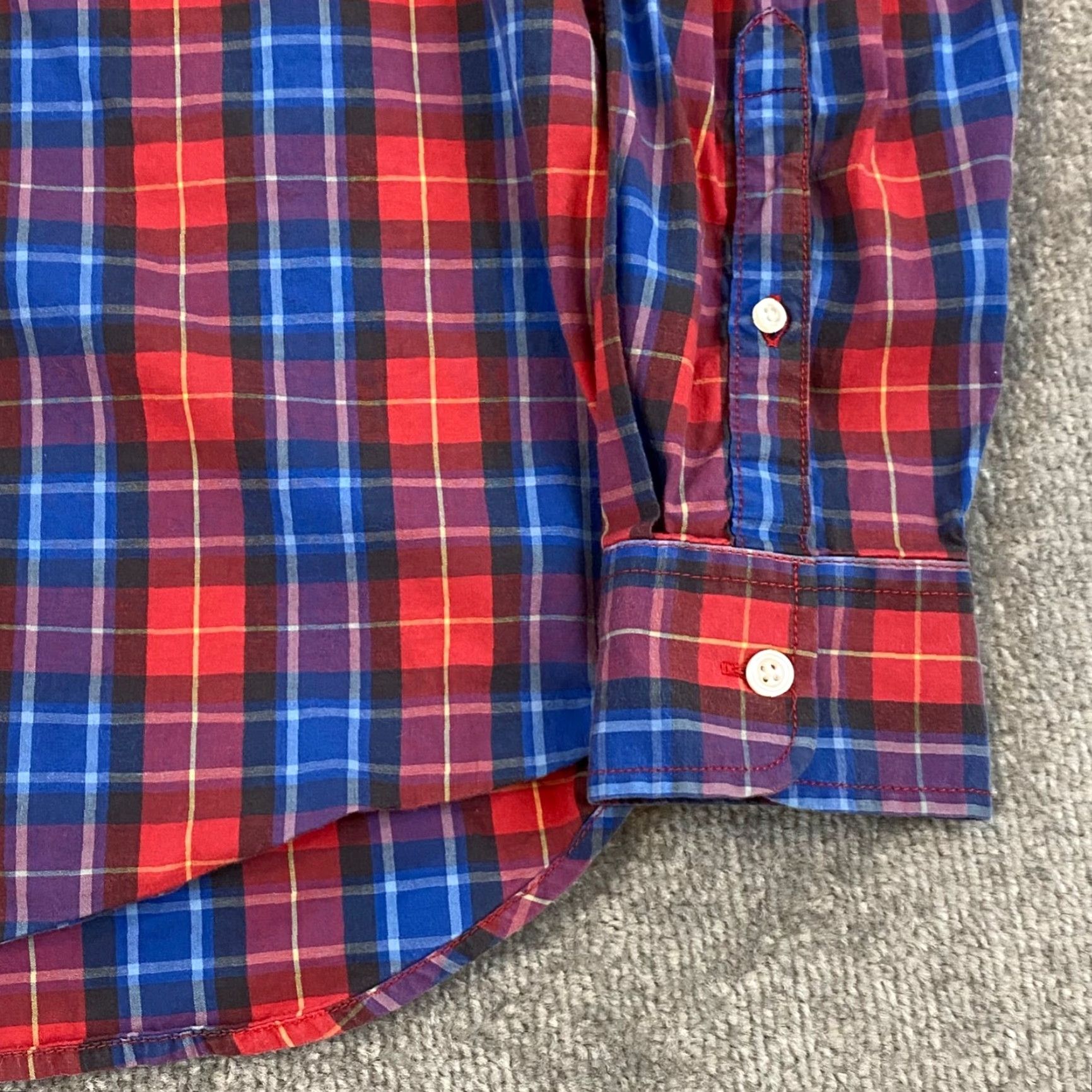 Chubbies Chubbies Shirt Mens Medium Red Blue Plaid Button-Down Pocket Dress Top L/S Size US M / EU 48-50 / 2 - 5 Thumbnail