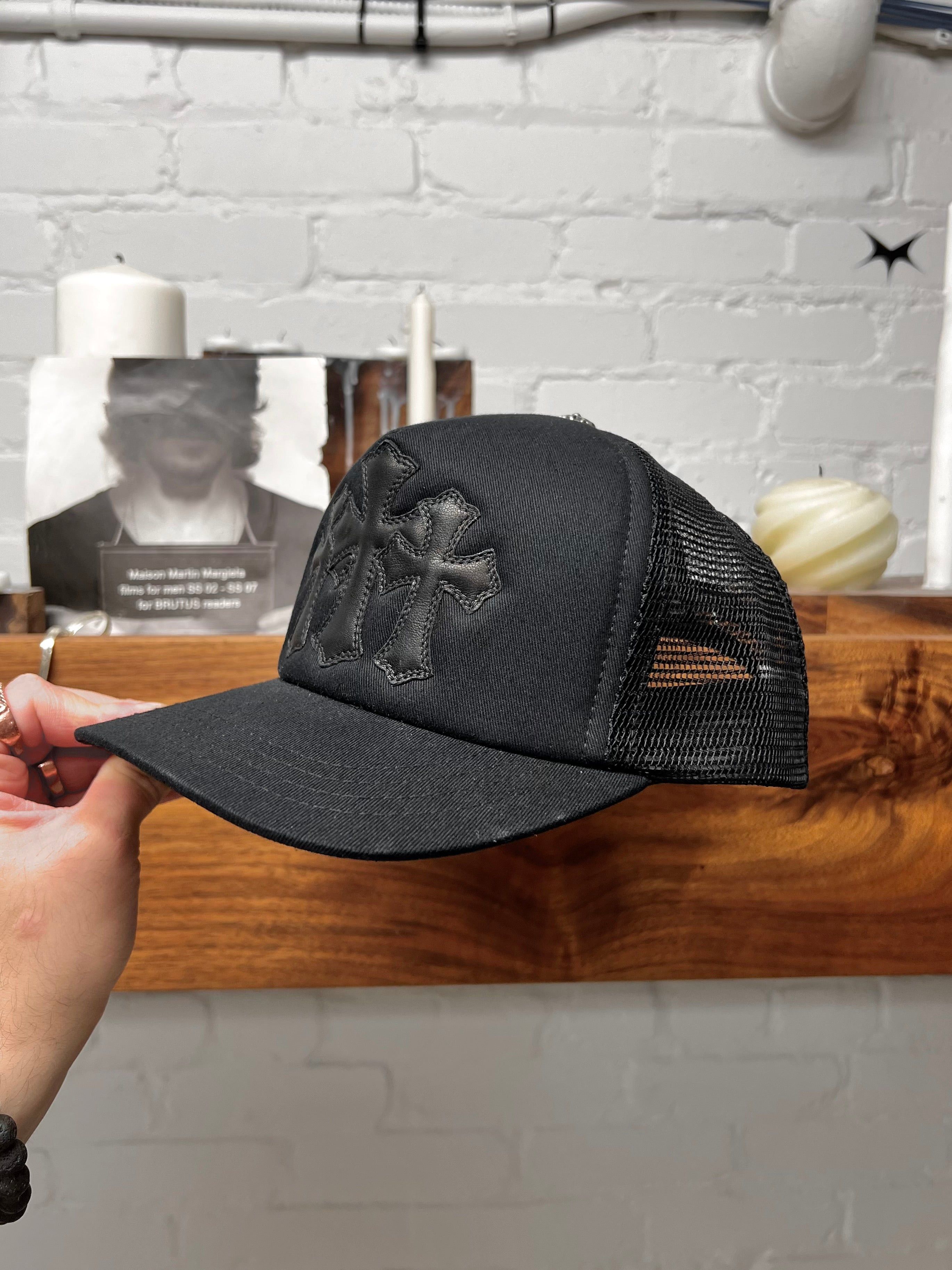Chrome Hearts Chrome Hearts Leather ‘Cemetery’ Triple Cross Patch Snap Back Hat Size ONE SIZE - 2 Thumbnail