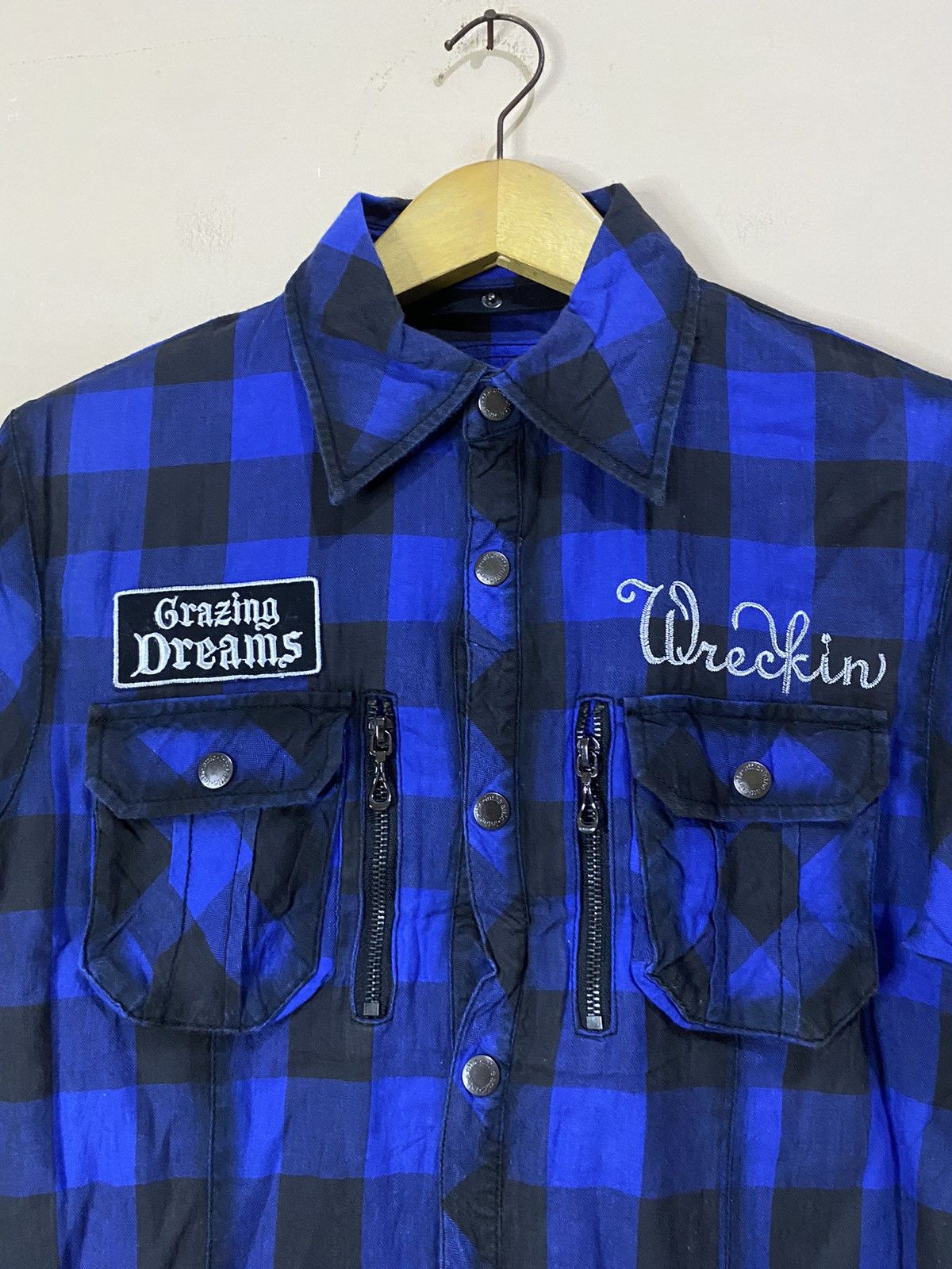 Japanese Brand Y2K In The Attic Poem Punk Style Plaid Shirt Size US L / EU 52-54 / 3 - 3 Thumbnail