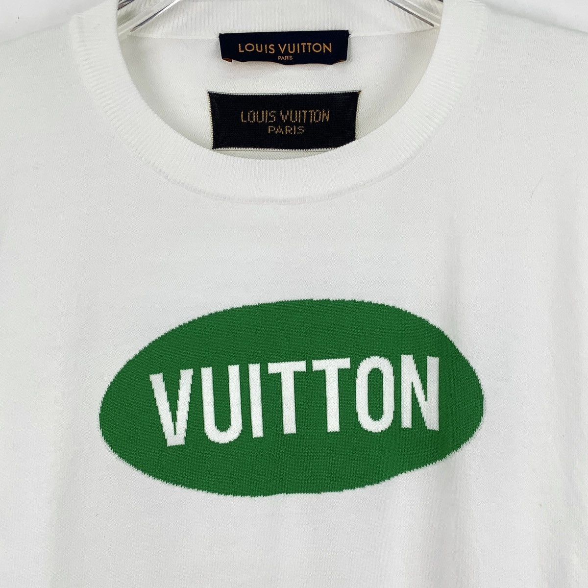 Louis Vuitton White Short-Sleeve Shirt with Green Oval Logo Size US L / EU 52-54 / 3 - 4 Thumbnail