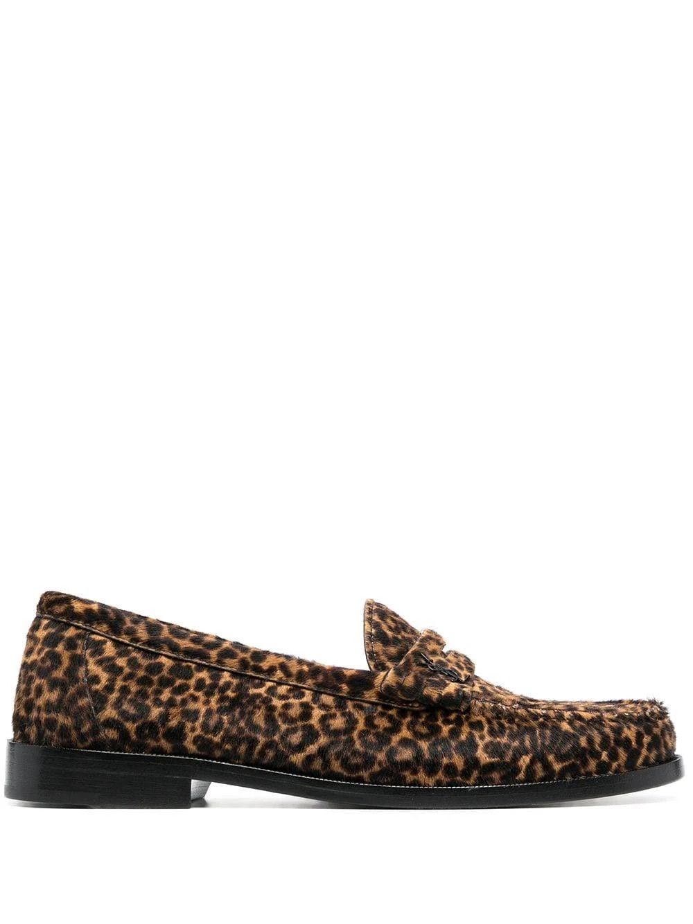 Saint Laurent Paris o1s1wg111024 Leopard Printed Penny Loafers in Leopard Size US 5 / IT 35 - 1 Thumbnail