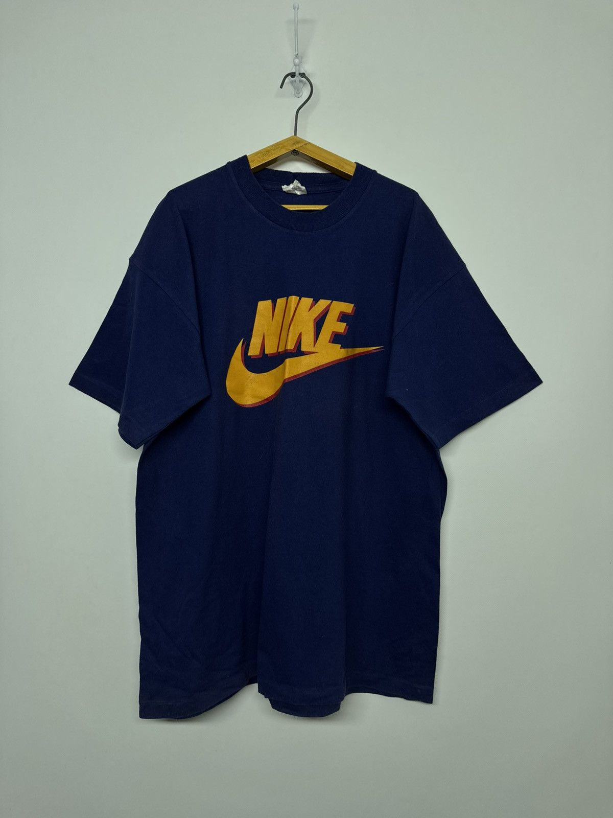 Nike Vintage 1980s Nike Blue Tag Swoosh Shirt Single Stitch Size US L / EU 52-54 / 3 - 4 Thumbnail