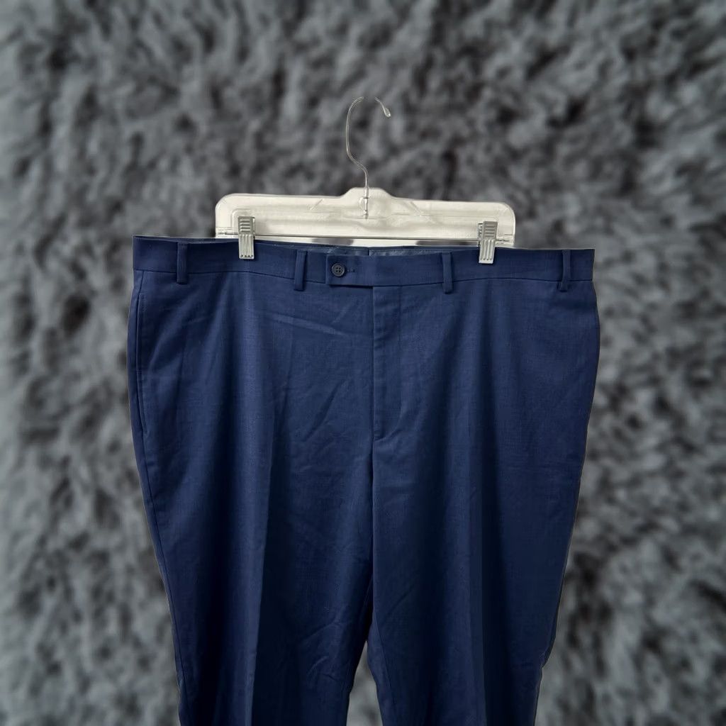 Vintage VINTAGE? No. Michael Strahan Collection Dress Pants Mens 42x32 Navy Blue Wool Blend Trousers Size US 42 / EU 58 - 1 Thumbnail