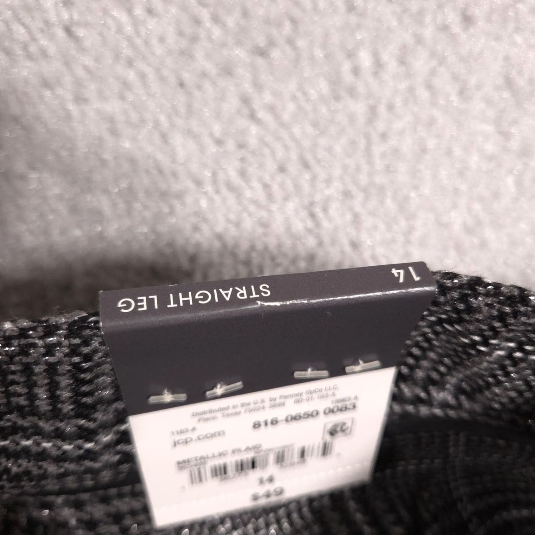 Worthington Worthington Pants Womens 14 Gray Metallic Plaid Straight Leg Dress Career Work Pants Size 36" / US 14 / IT 50 - 7 Thumbnail