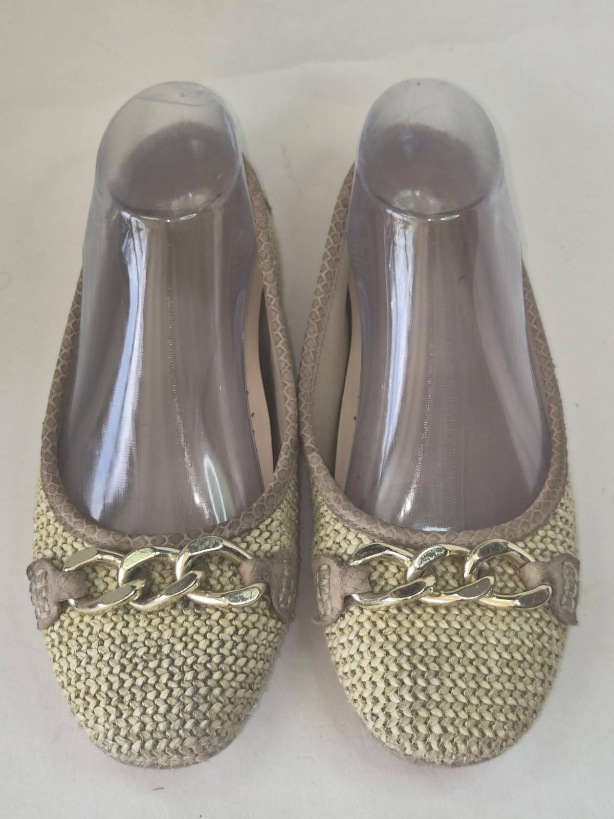 Donald Pliner DONALD J PLINIER Woven Raffia Ballet Flats Beige Boho Sz. 7M Size US 7 / IT 37 - 5 Thumbnail