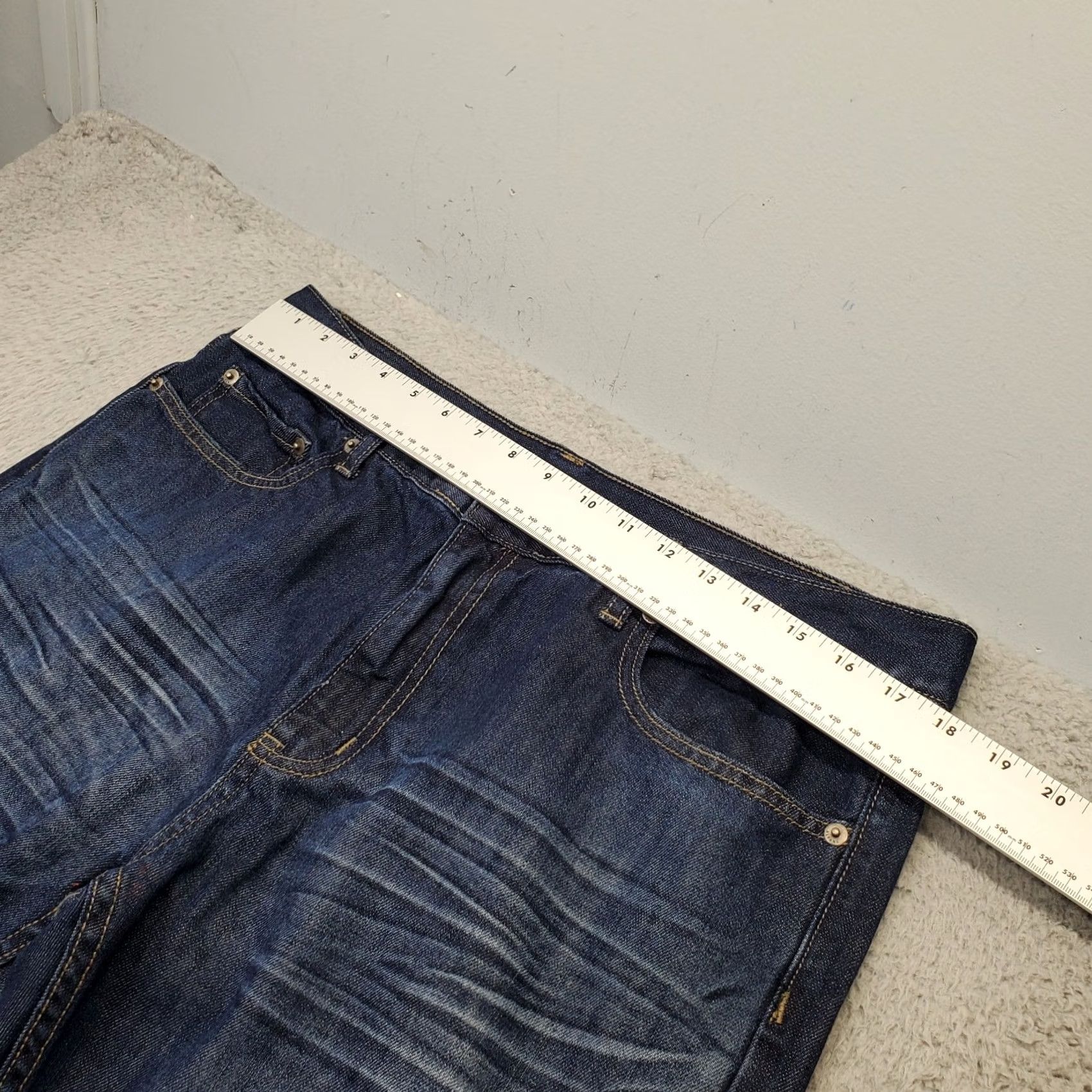 Alfani Alfani Jeans Mens Bootcut 36 Blue Denim Stretch Comfort Faded Boho Whiskered - Size Mens 36 Blue Denim Jeans Mens Size US 36 / EU 52 - 3 Thumbnail