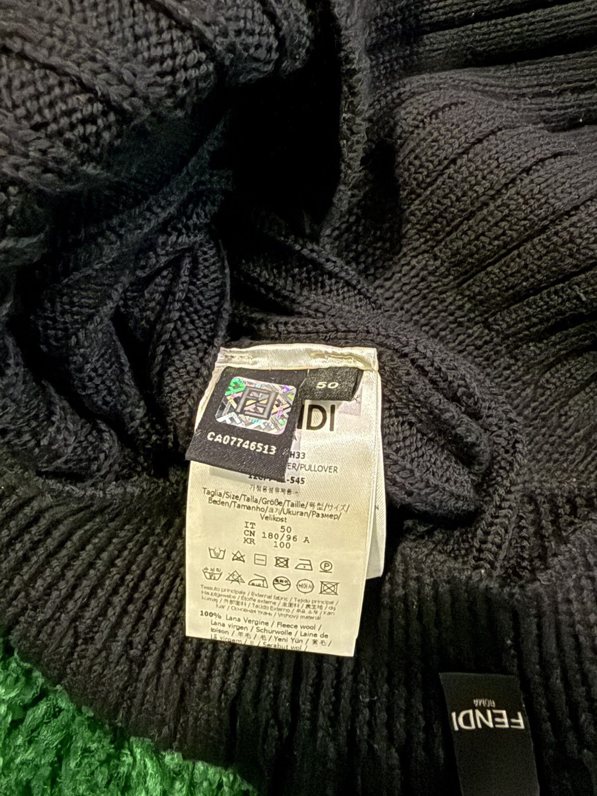 Fendi Fendi Knit Sweater Black Yellow Size US M / EU 48-50 / 2 - 5 Thumbnail