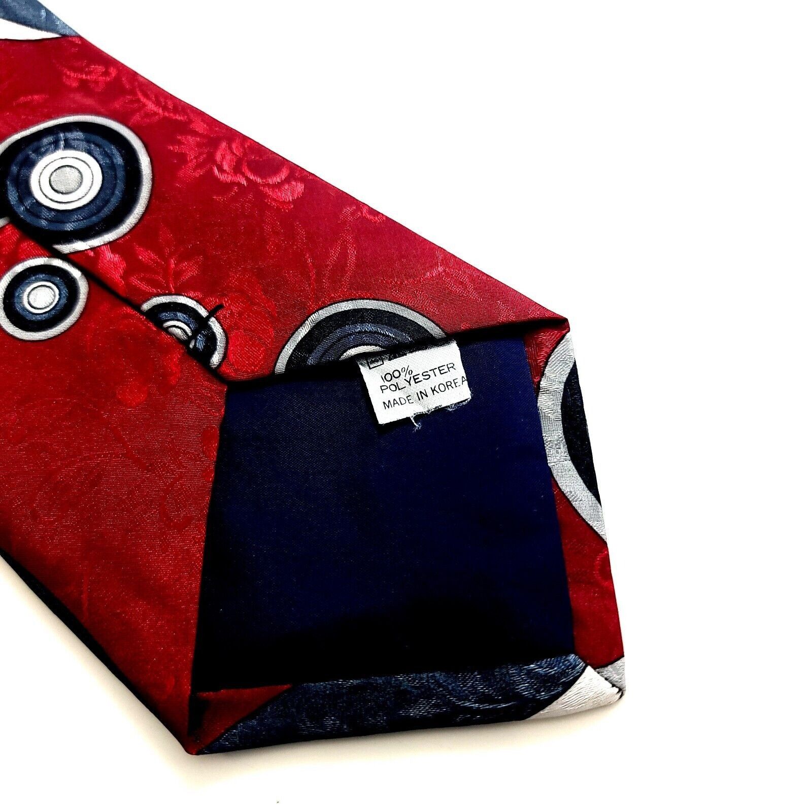 Designer Empire High Fashion Red Blue Jacquard Print Abstract Polyest Size ONE SIZE - 4 Thumbnail