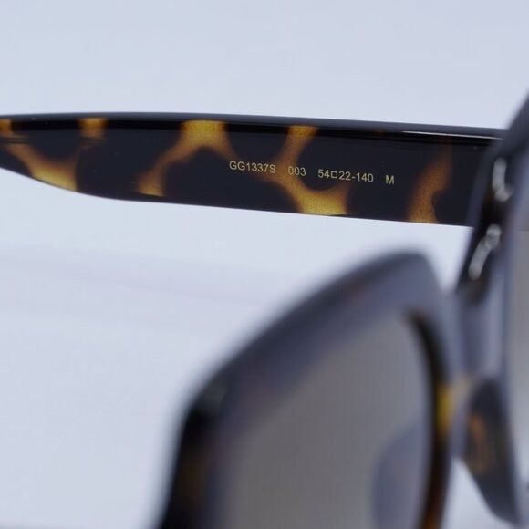 Gucci Gucci GG1337S 003 Sunglasses Dark Havana Square Frame Size ONE SIZE - 7 Thumbnail