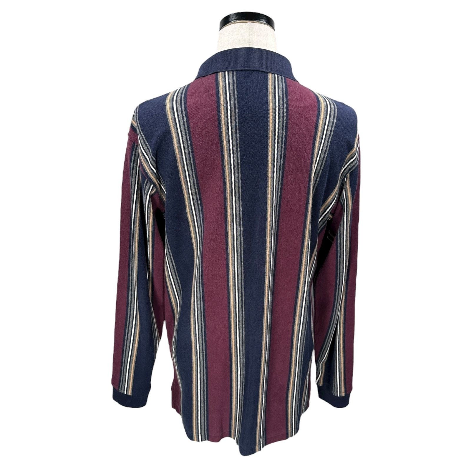 Club Room Vintage Club Room Rugby Polo Shirt Men M Maroon Blue Striped Size US M / EU 48-50 / 2 - 2 Thumbnail