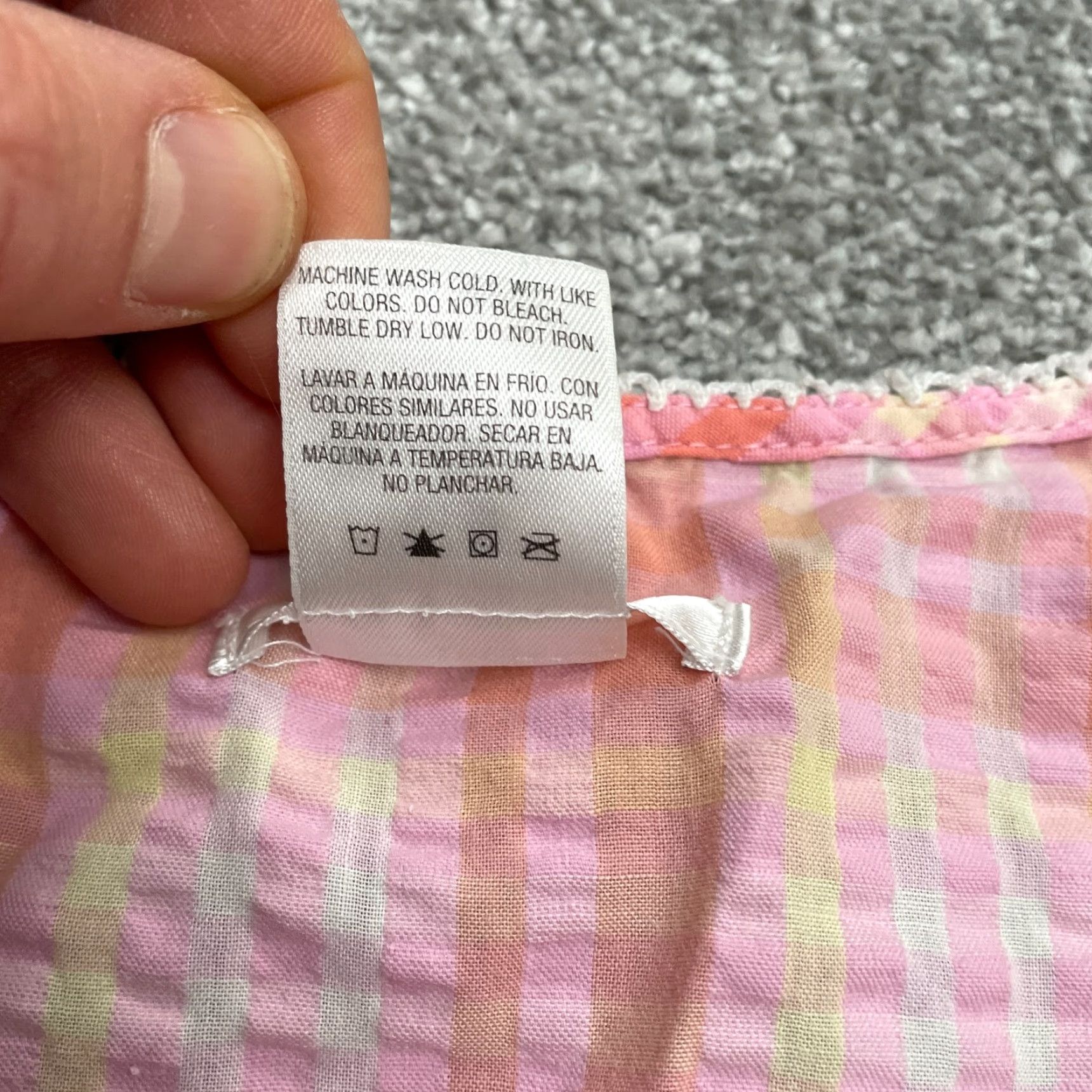 Pinko Pink K Nightgown Sleepwear Dress Womens Small Plaid Button Down Lace Trim Cotton Size S / US 4 / IT 40 - 6 Thumbnail