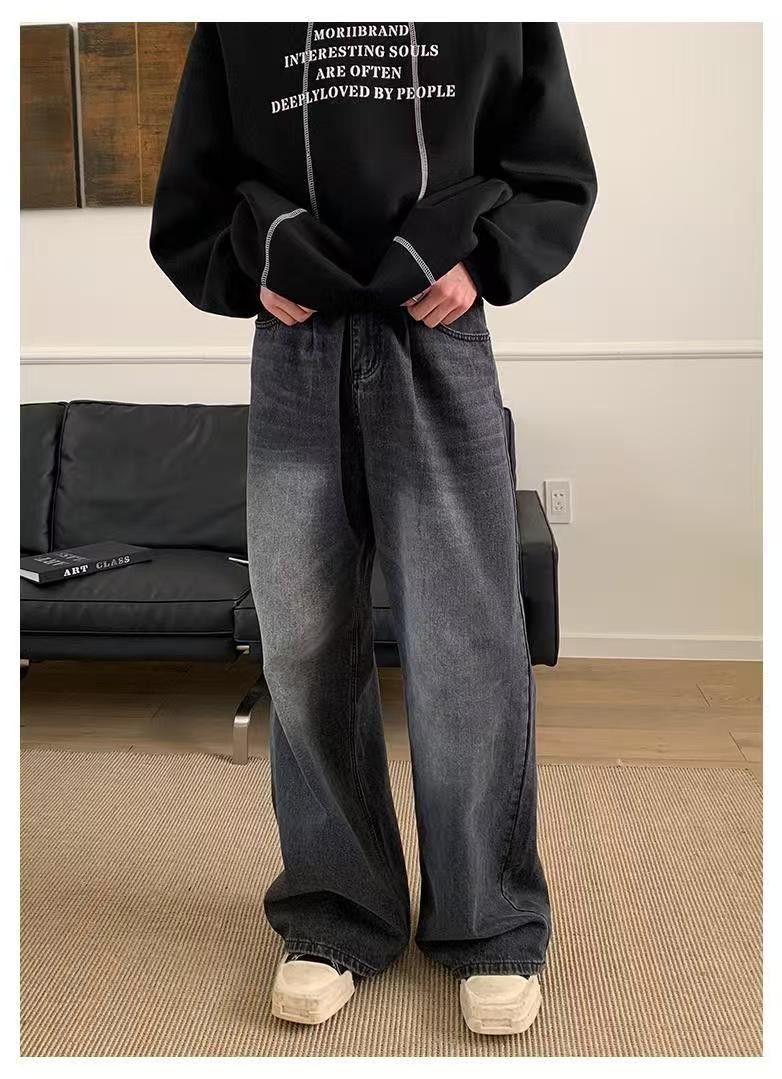 Japanese Brand × Jean Black washed vintage American straight jeans Size US 32 / EU 48 - 1 Thumbnail