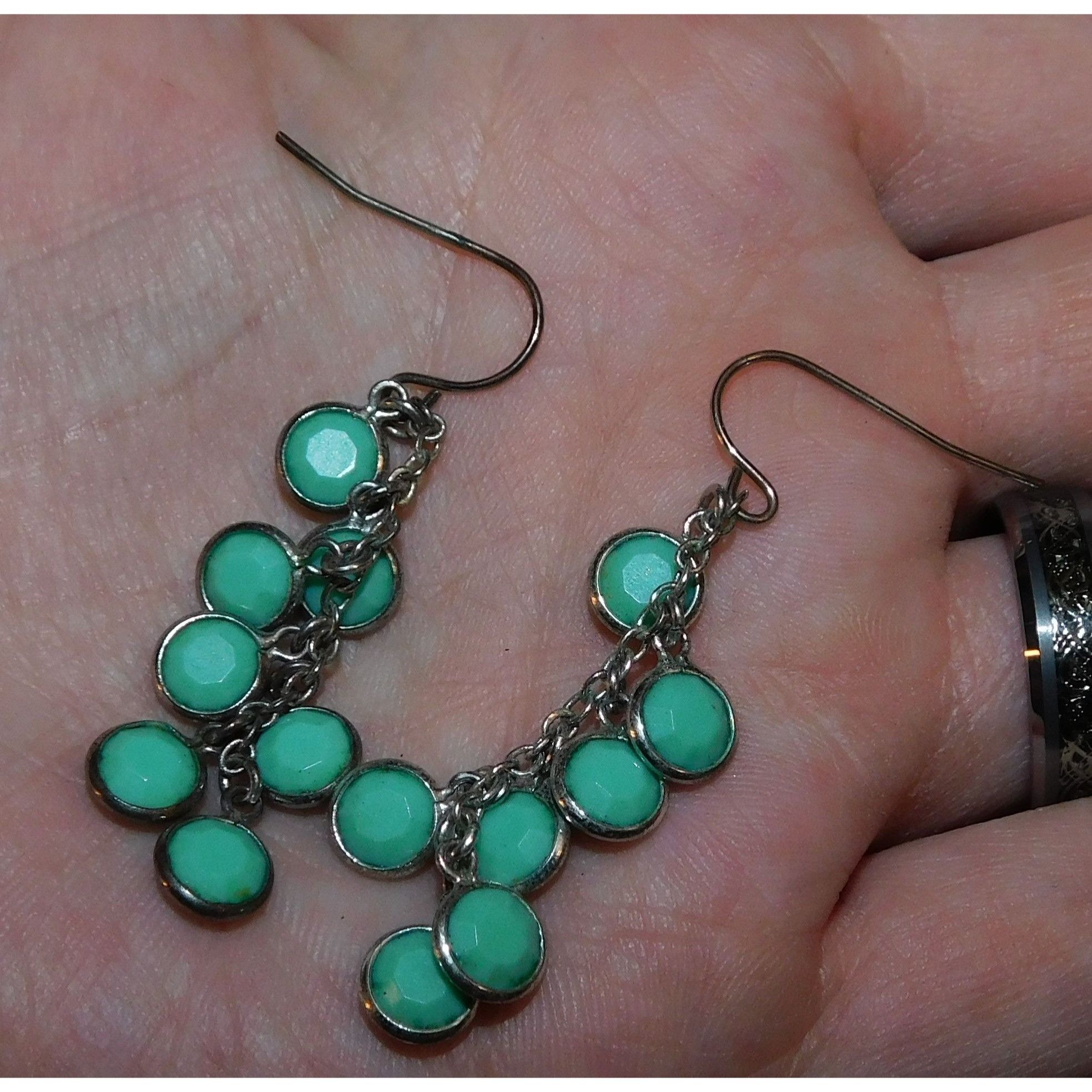 Other Turquoise Tone Dangle Earrings With Silver Tone Accents Size ONE SIZE - 1 Thumbnail