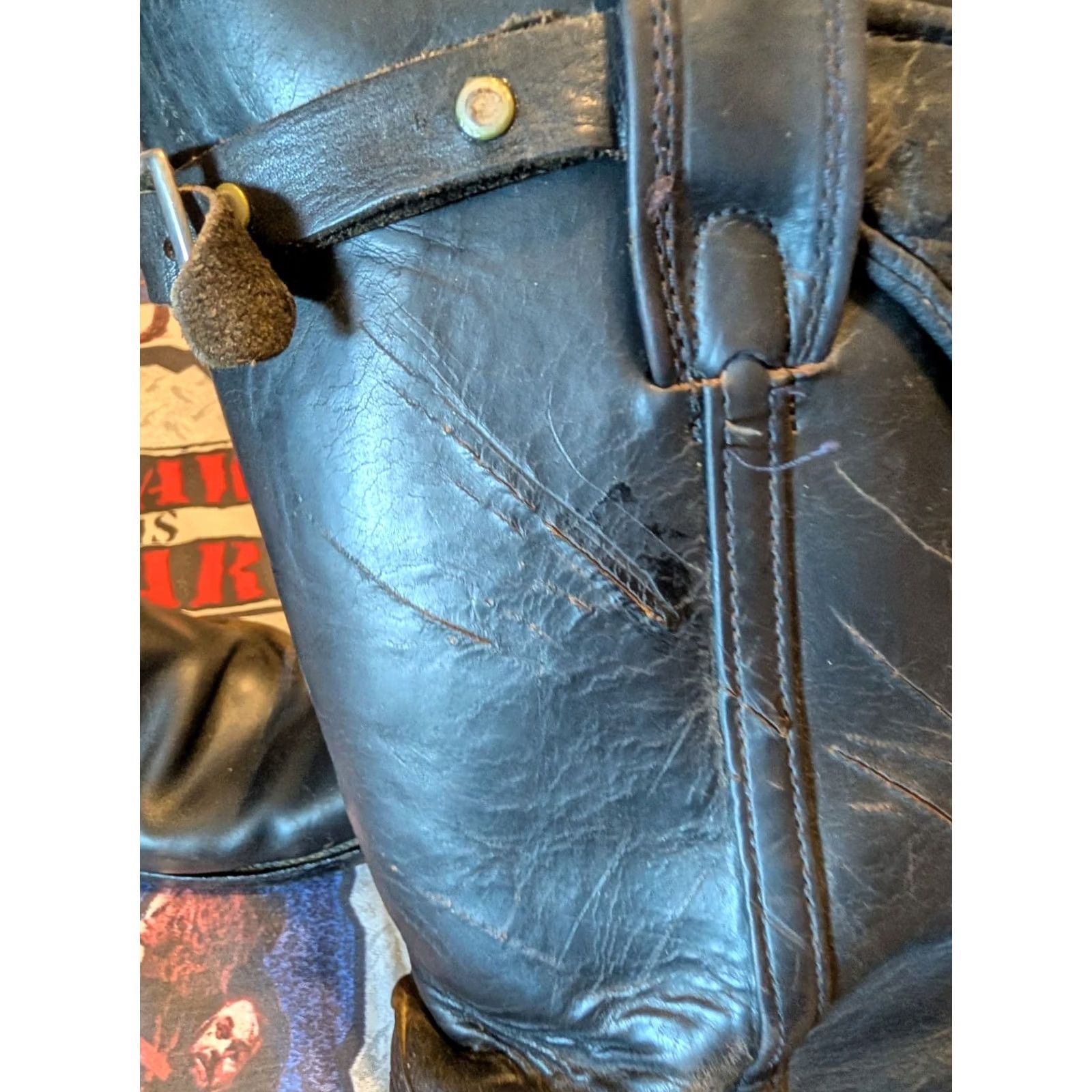 Frye VINTAGE Frye Harness Boot USA Men's Size 10M Moto Black Disressed Size US 9 / EU 42 - 3 Thumbnail