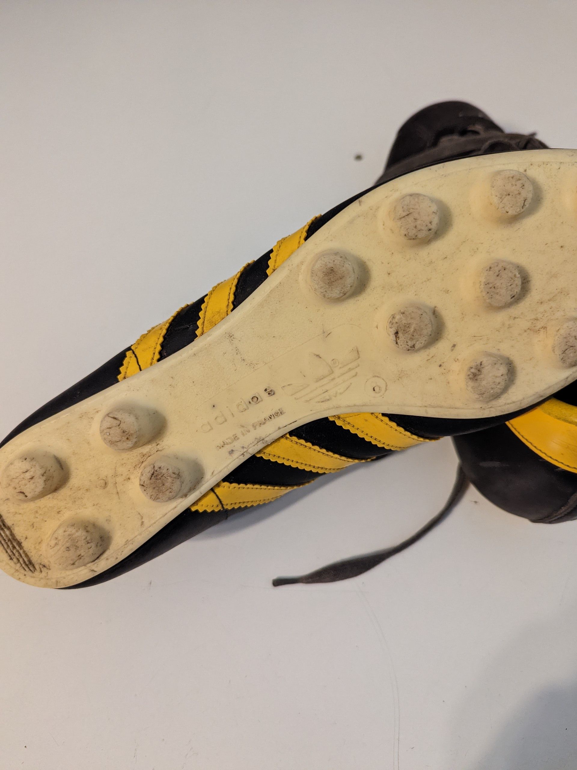 Adidas : Adidas Vintage Football Boots Black Yellow Made in France Size US 6.5 / EU 39-40 - 6 Thumbnail